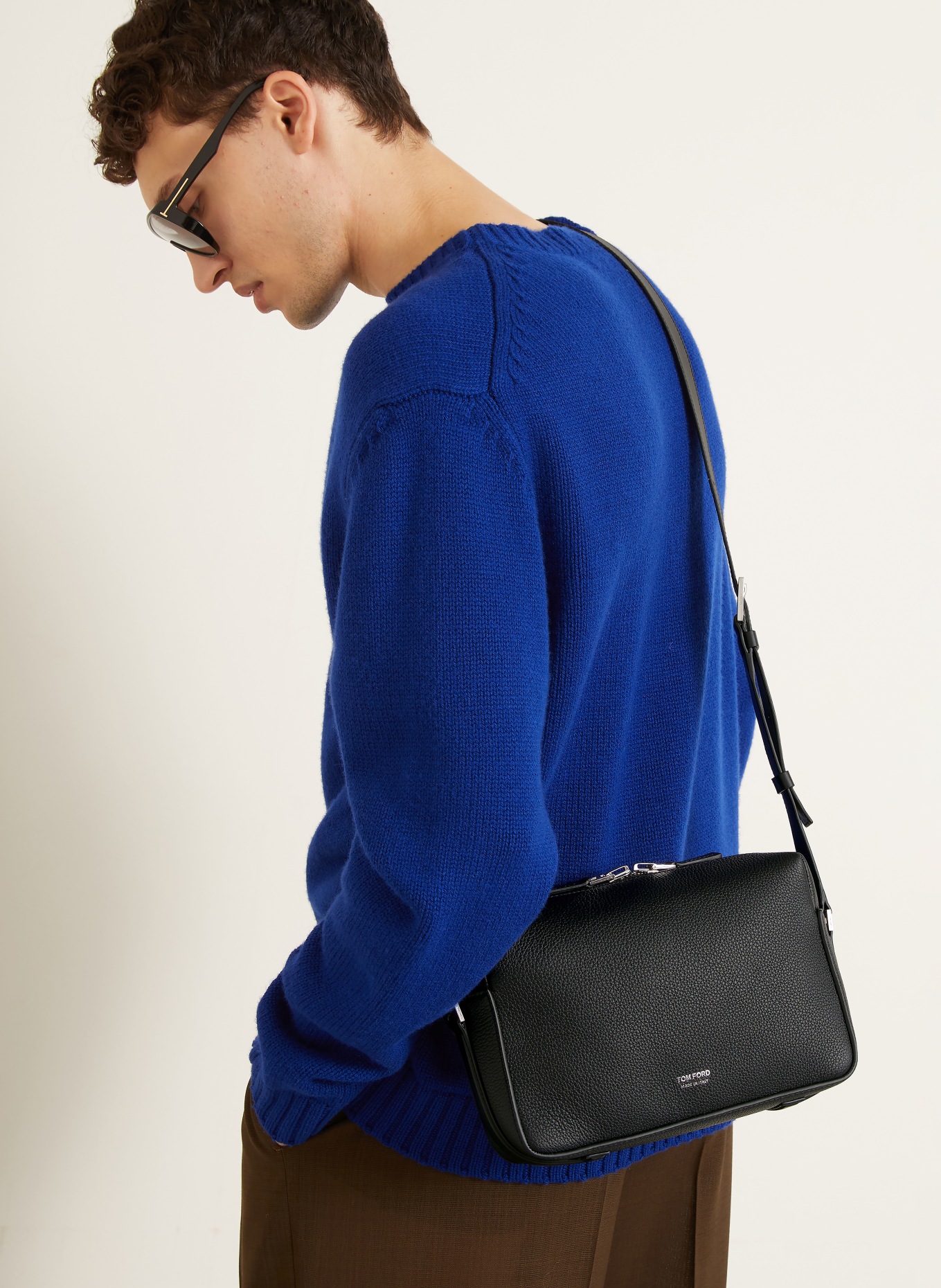 TOM FORD Listonoszka: CZARNY / SREBRNY