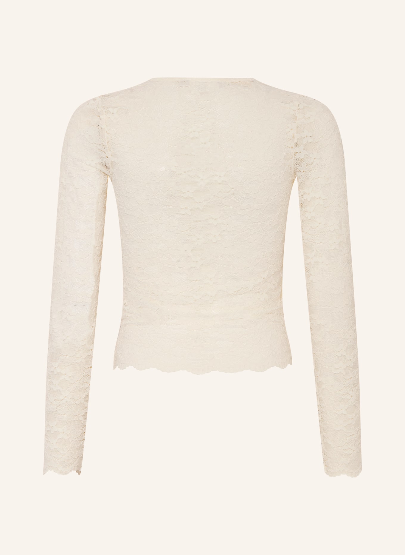 GARCIA Longsleeve met lange mouwen van kant: WIT