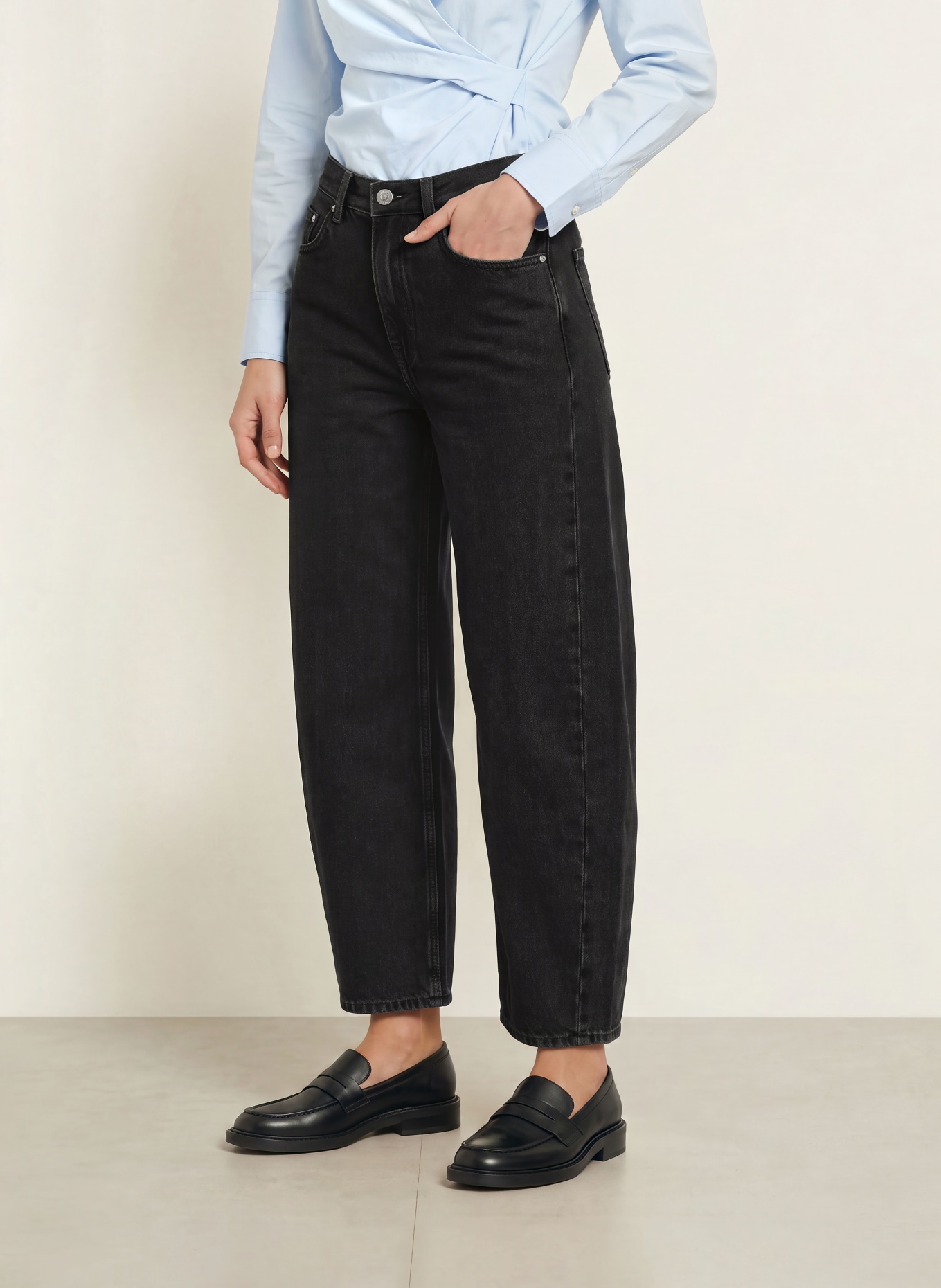 ARKET Barrel Jeans: 009 Denim Black Dark