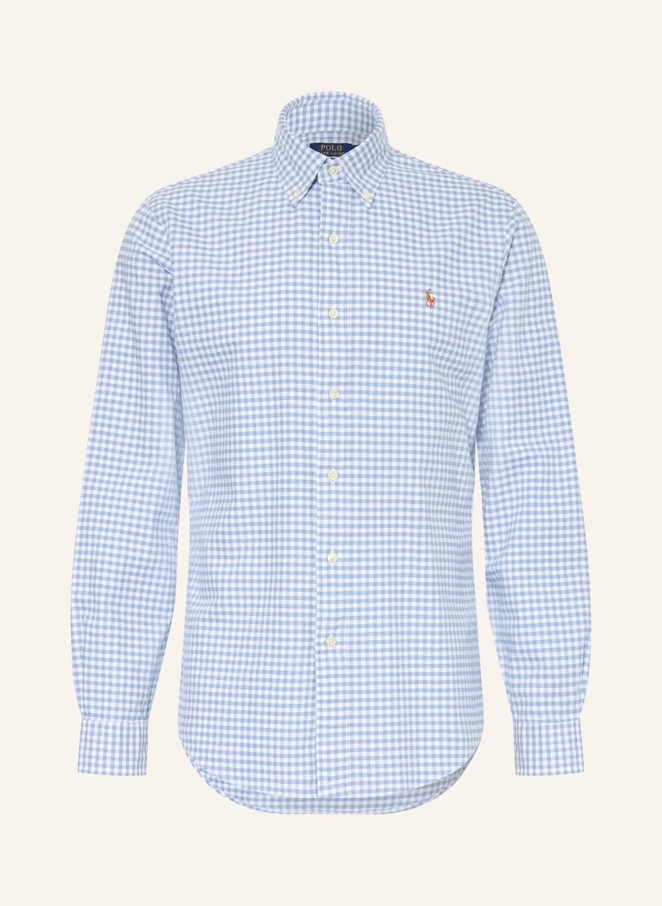POLO RALPH LAUREN Hemd Custom Fit: HELLBLAU / WEISS