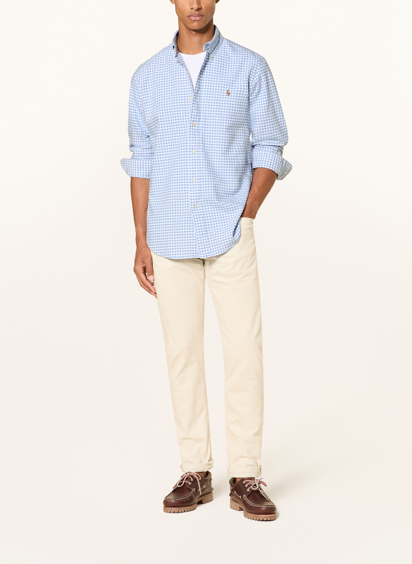 POLO RALPH LAUREN Hemd Custom Fit: HELLBLAU / WEISS