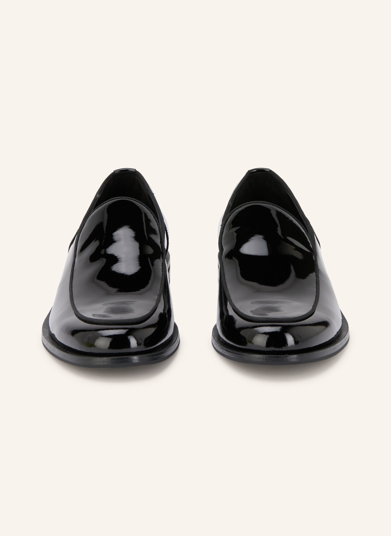 HUGO VARIAN Patent Leather Loafers: BLACK