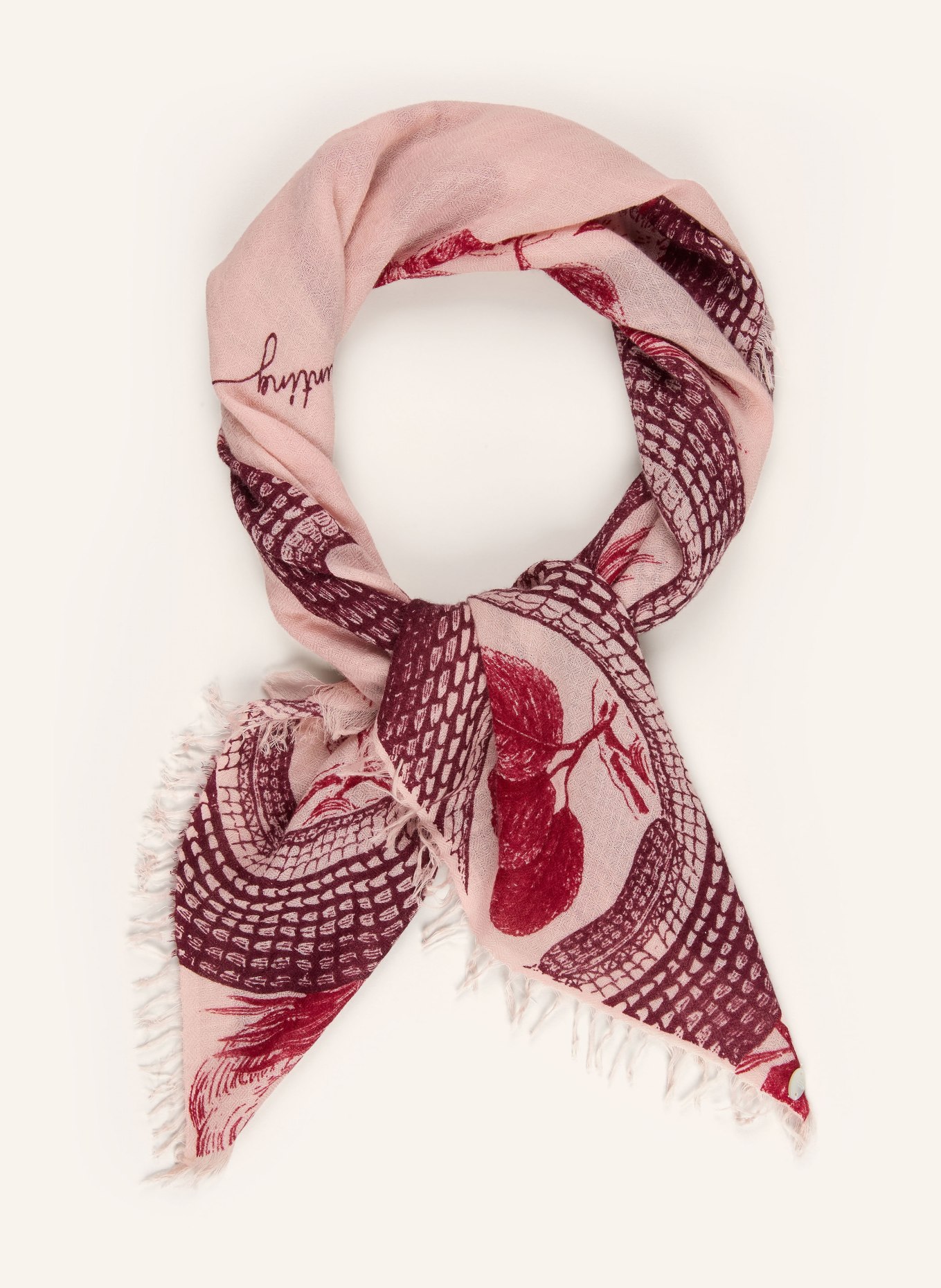 friendly hunting Kasjmier sjaal: ROSE CLAIR / DONKERPAARS / DONKERROOD