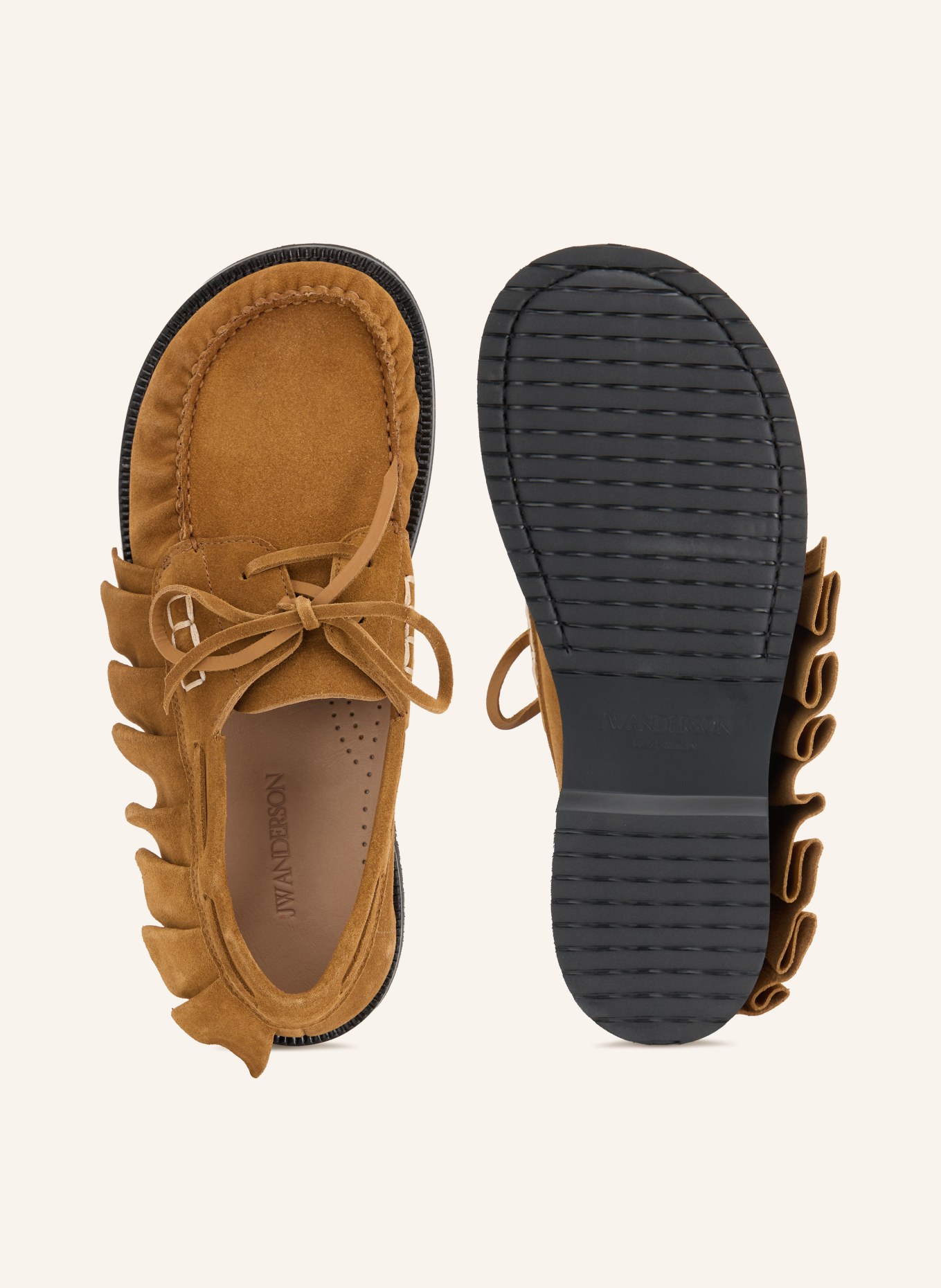 JW ANDERSON Bootsschuhe mit Rüschen: BRAUN