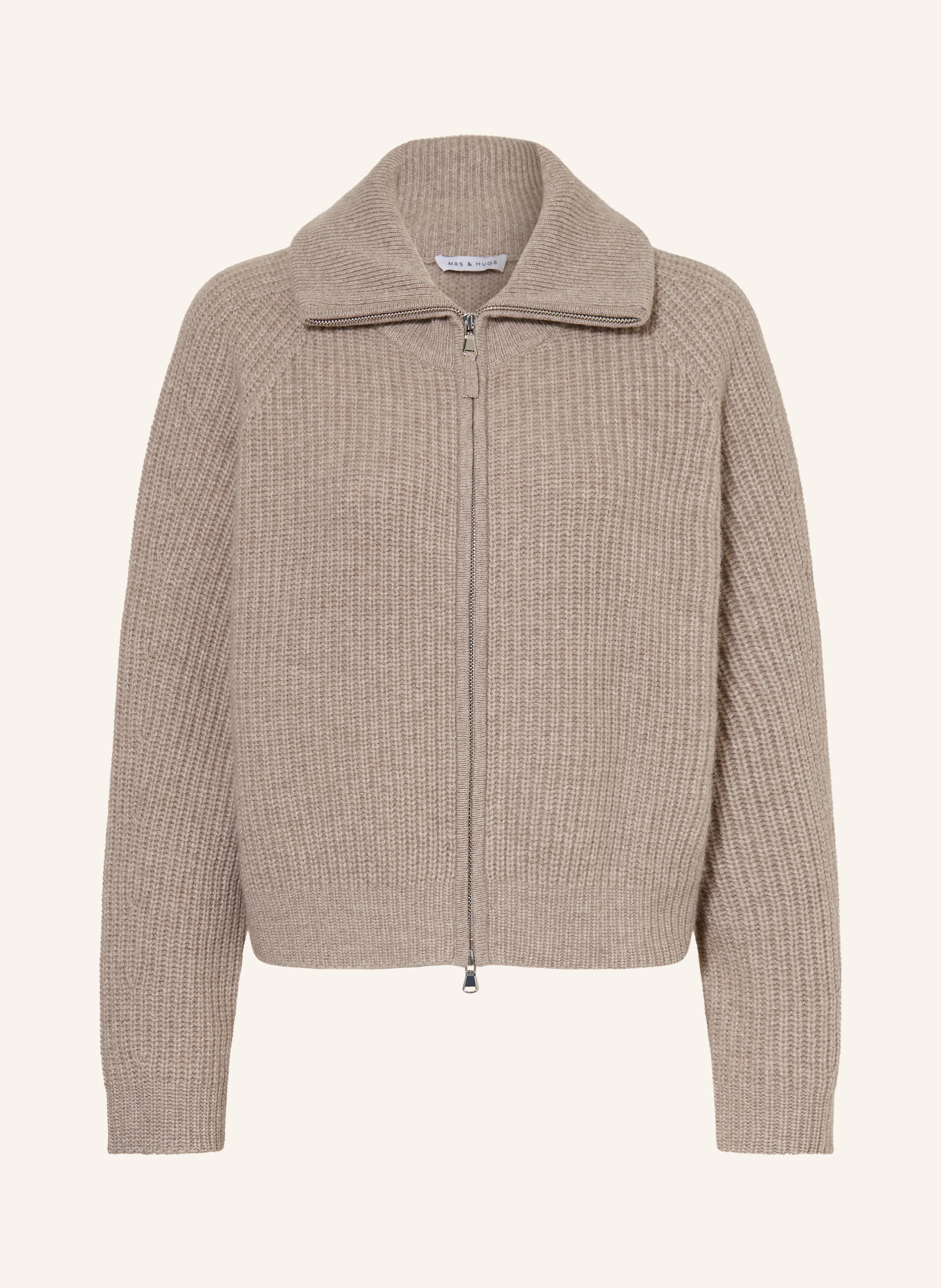 MRS & HUGS Strickjacke mit Cashmere: TAUPE