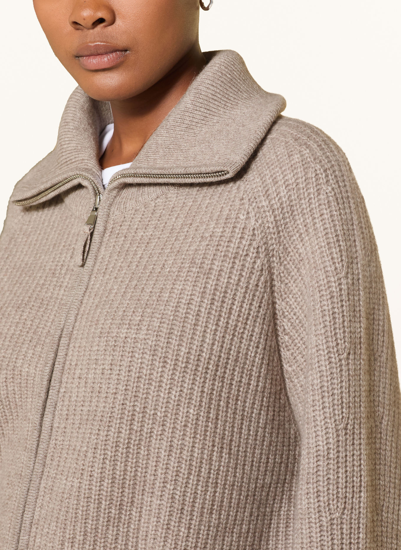 MRS & HUGS Strickjacke mit Cashmere: TAUPE