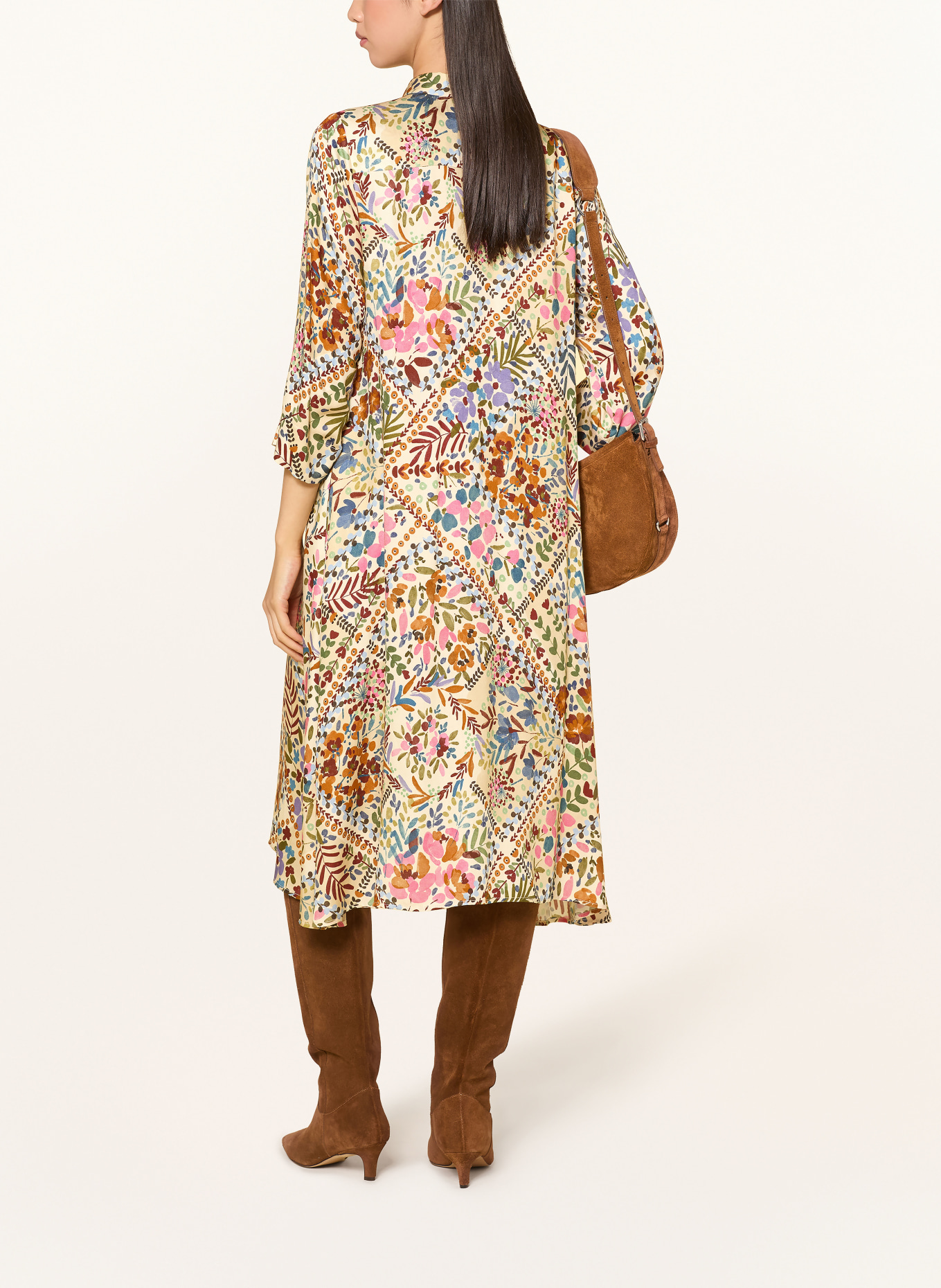 Smith & Soul Hemdblusenkleid mit 3/4-Arm: ECRU / PINK / BLAU