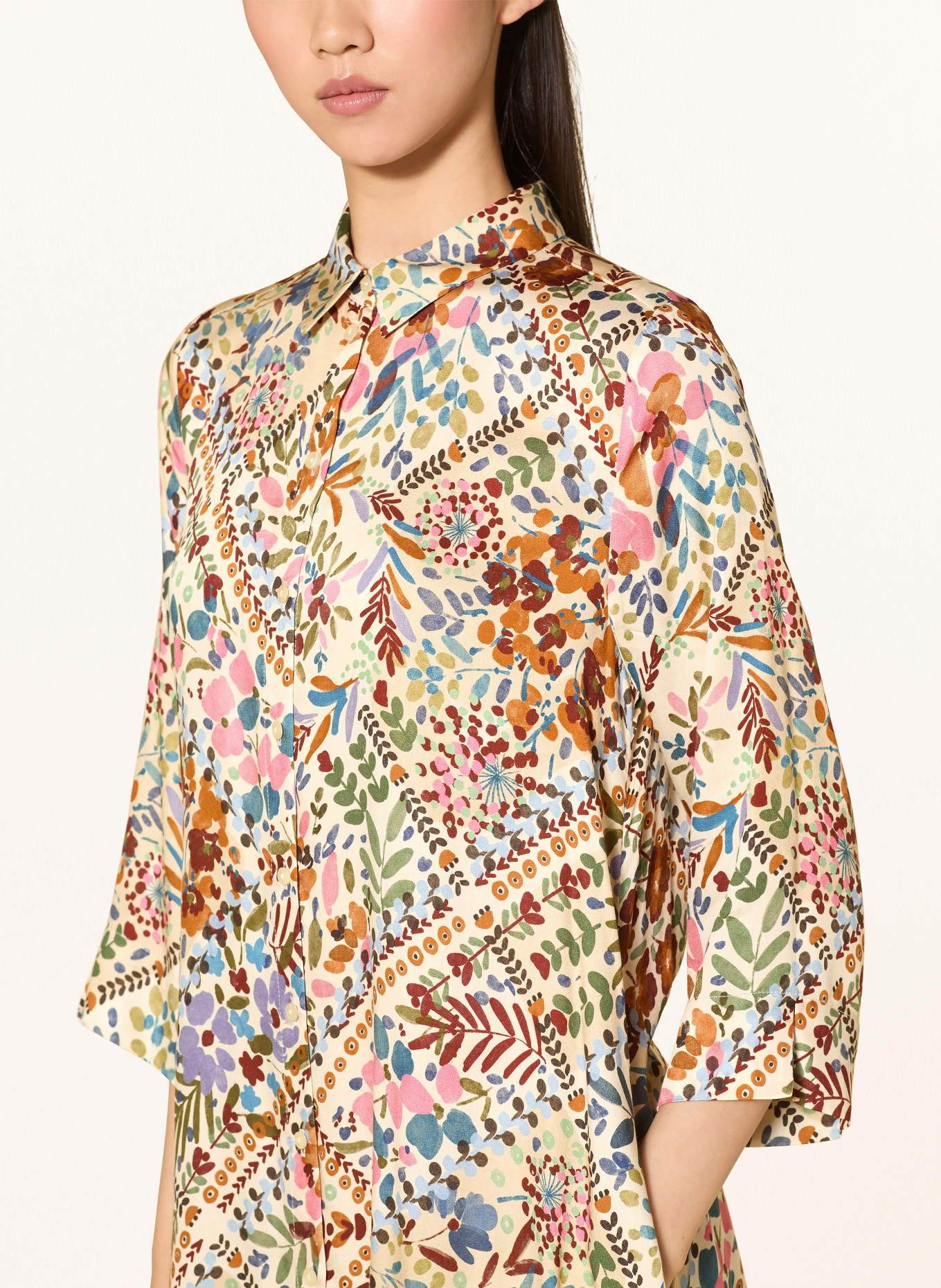 Smith & Soul Hemdblusenkleid mit 3/4-Arm: ECRU / PINK / BLAU
