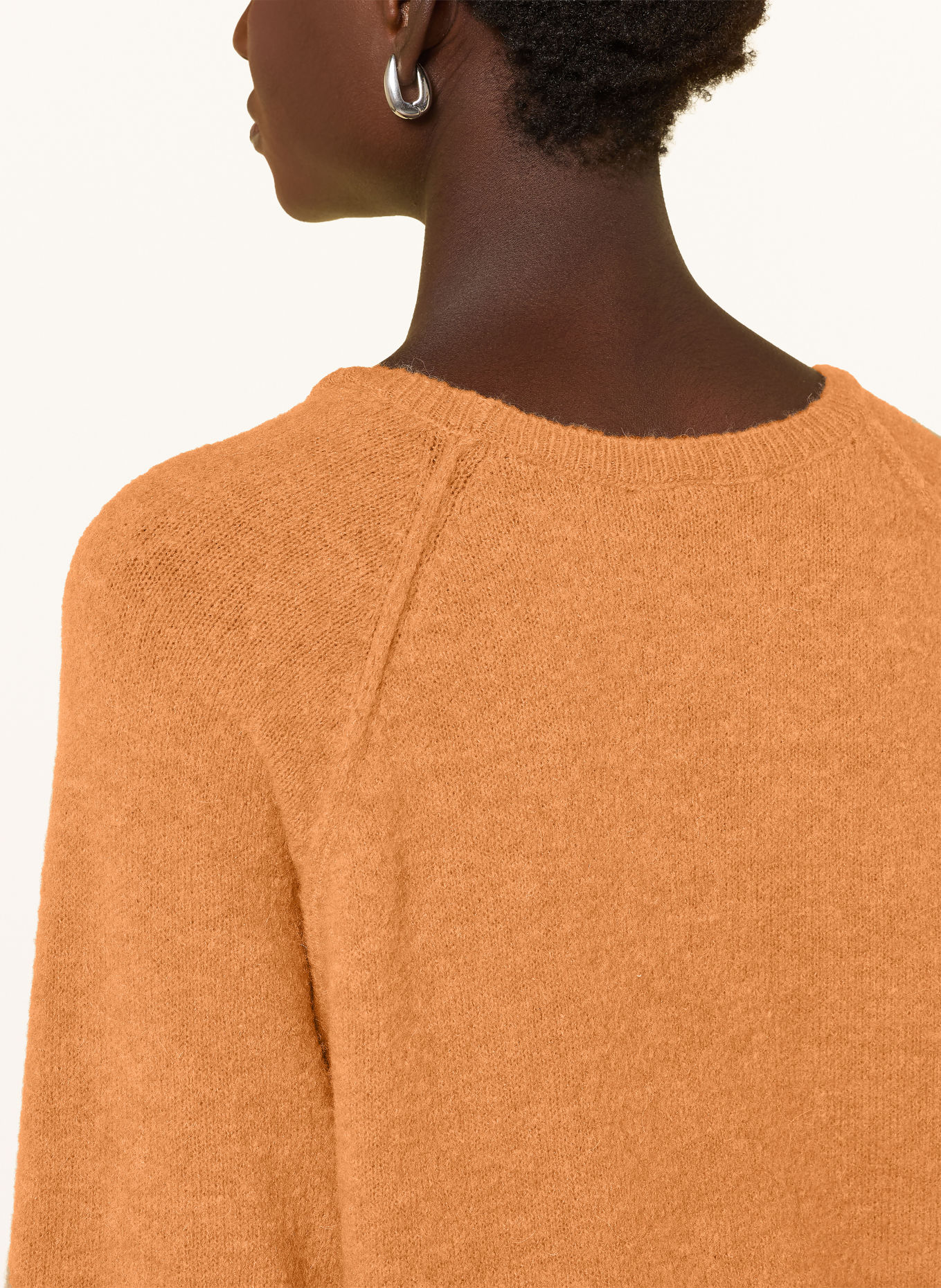 Smith & Soul Trui met 3/4-mouwen en afneembare kraag: COGNAC