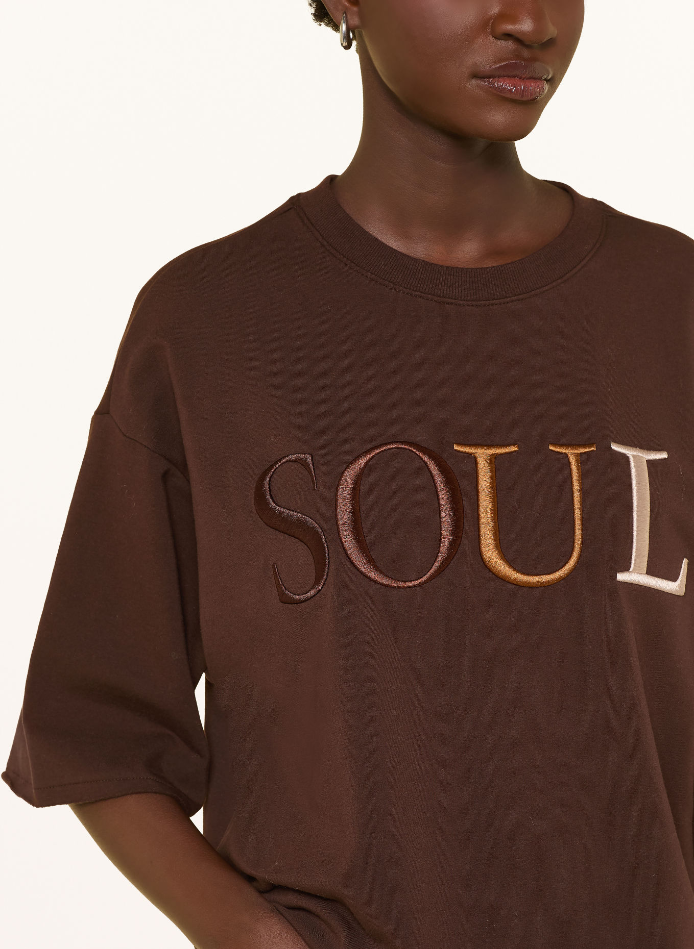 Smith & Soul Sweatshirt mit 3/4-Arm: DUNKELBRAUN / BRAUN / ECRU