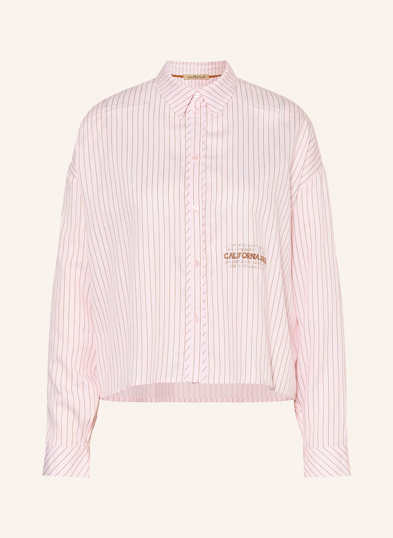 Smith & Soul Overhemdblouse: ROZE / BRUIN / WIT