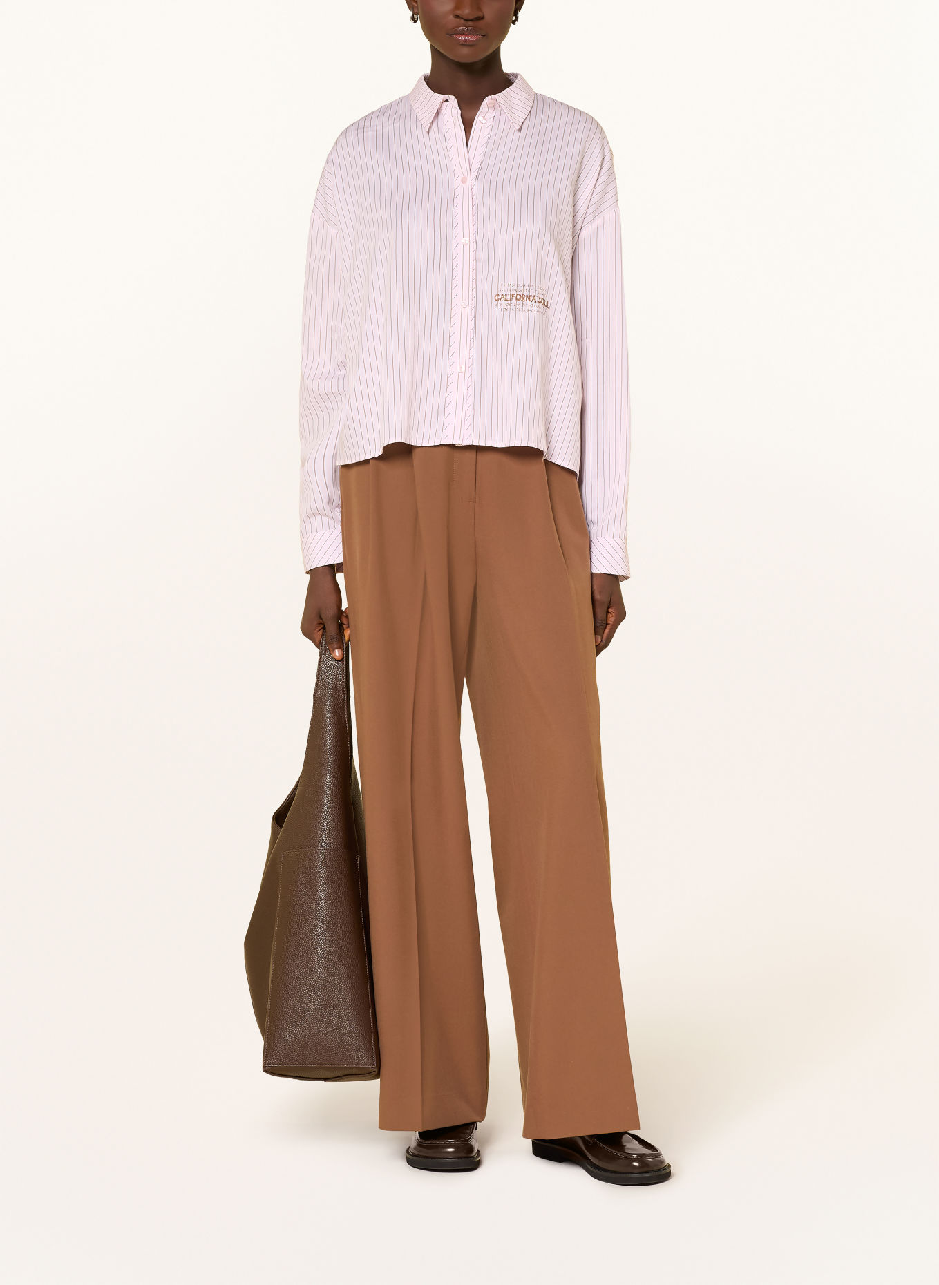 Smith & Soul Overhemdblouse: ROZE / BRUIN / WIT