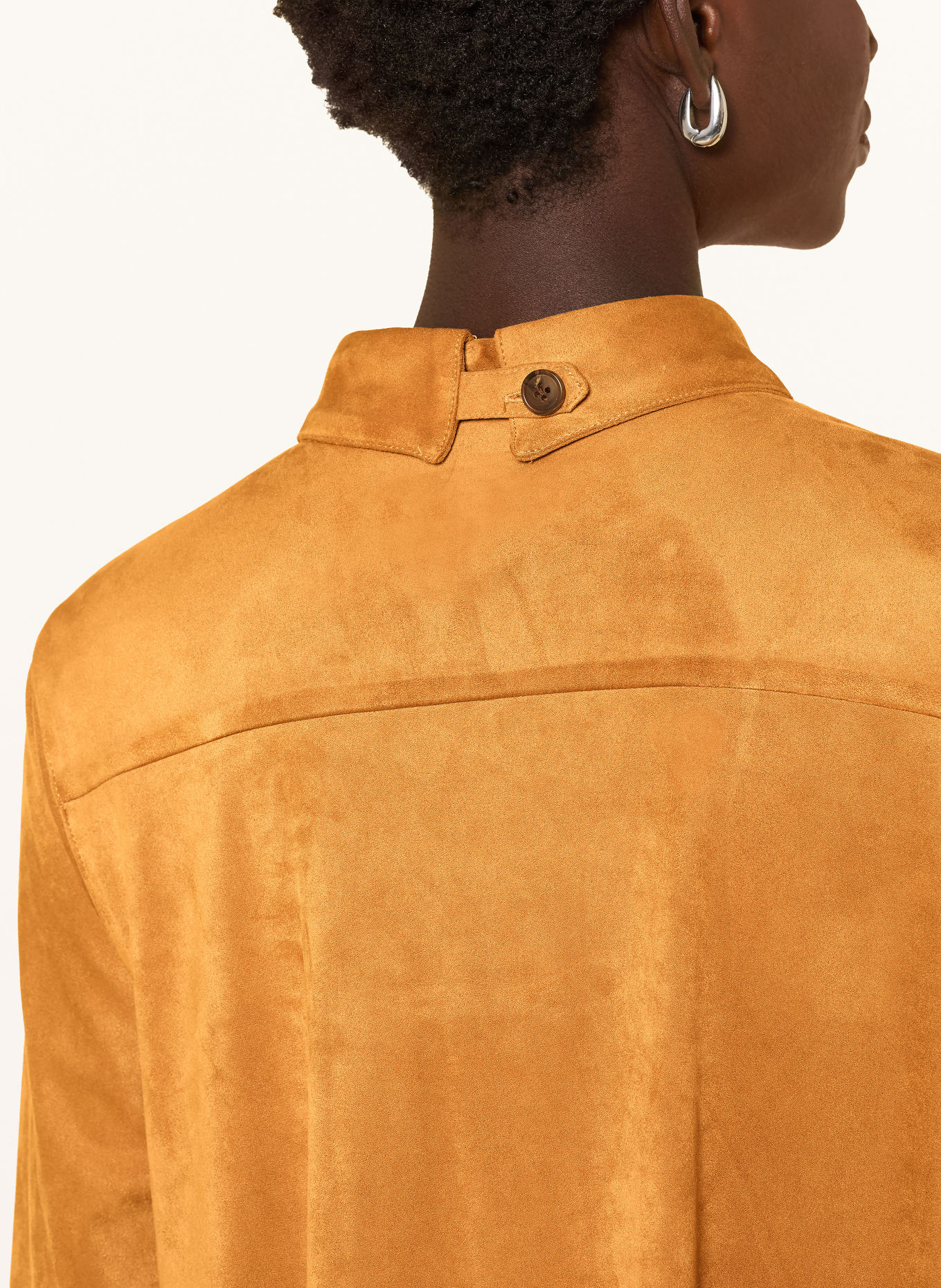 Smith & Soul Hemdblusenkleid in Lederoptik mit 3/4-Arm: COGNAC