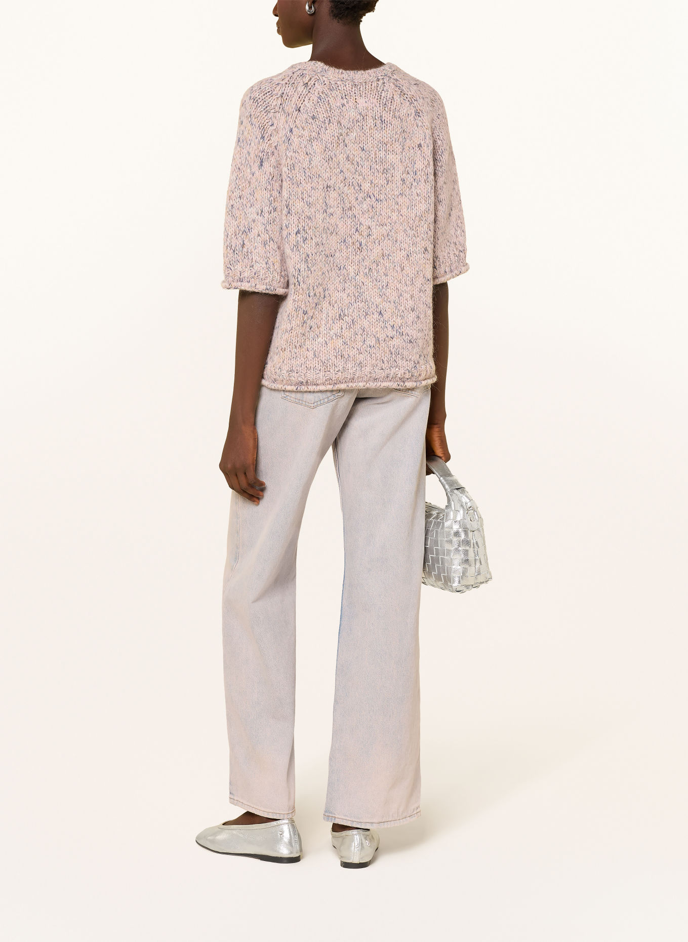 Smith & Soul Strickshirt mit Glitzergarn: ROSÉ / BEIGE / DUNKELBLAU