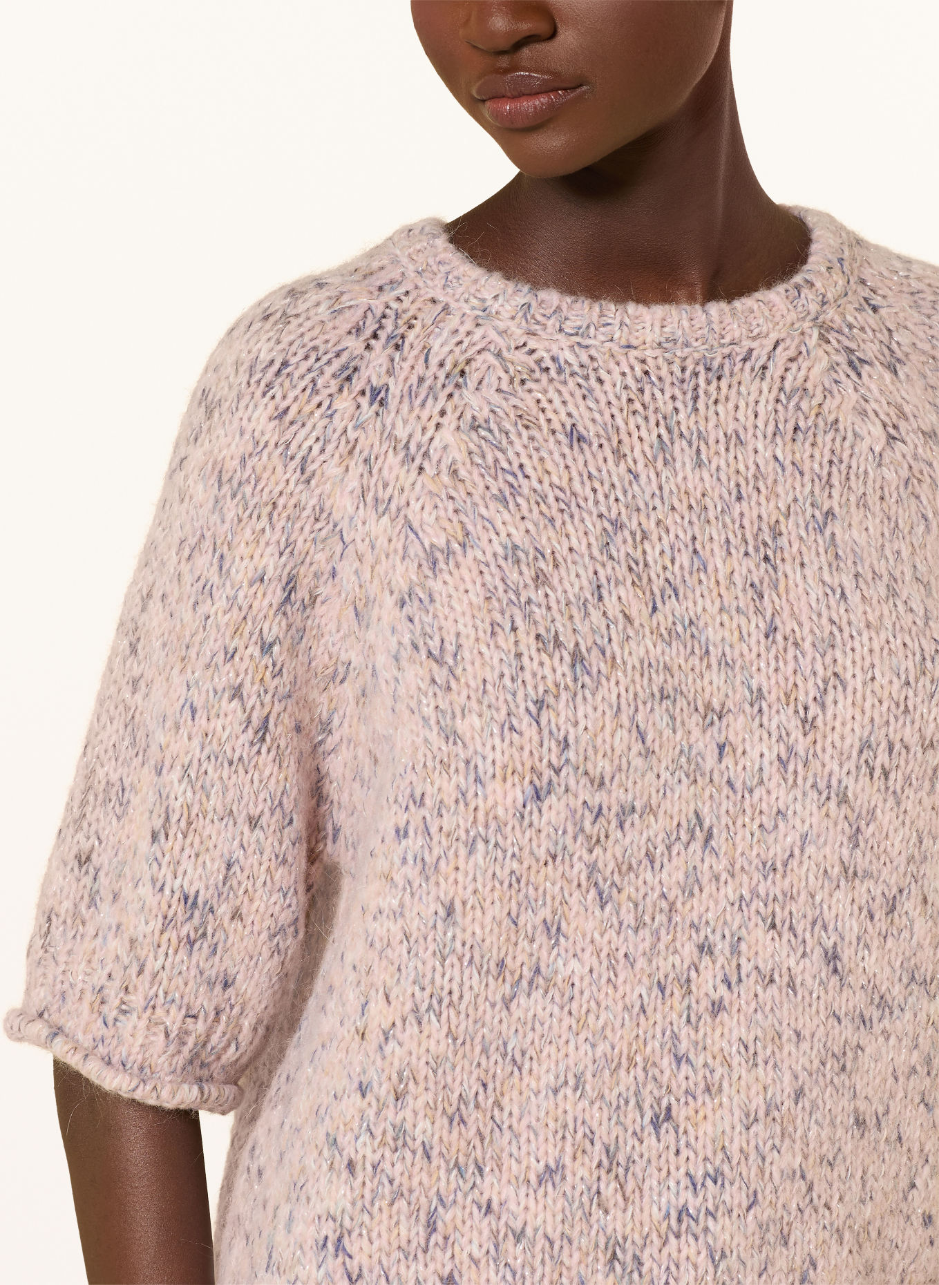 Smith & Soul Strickshirt mit Glitzergarn: ROSÉ / BEIGE / DUNKELBLAU