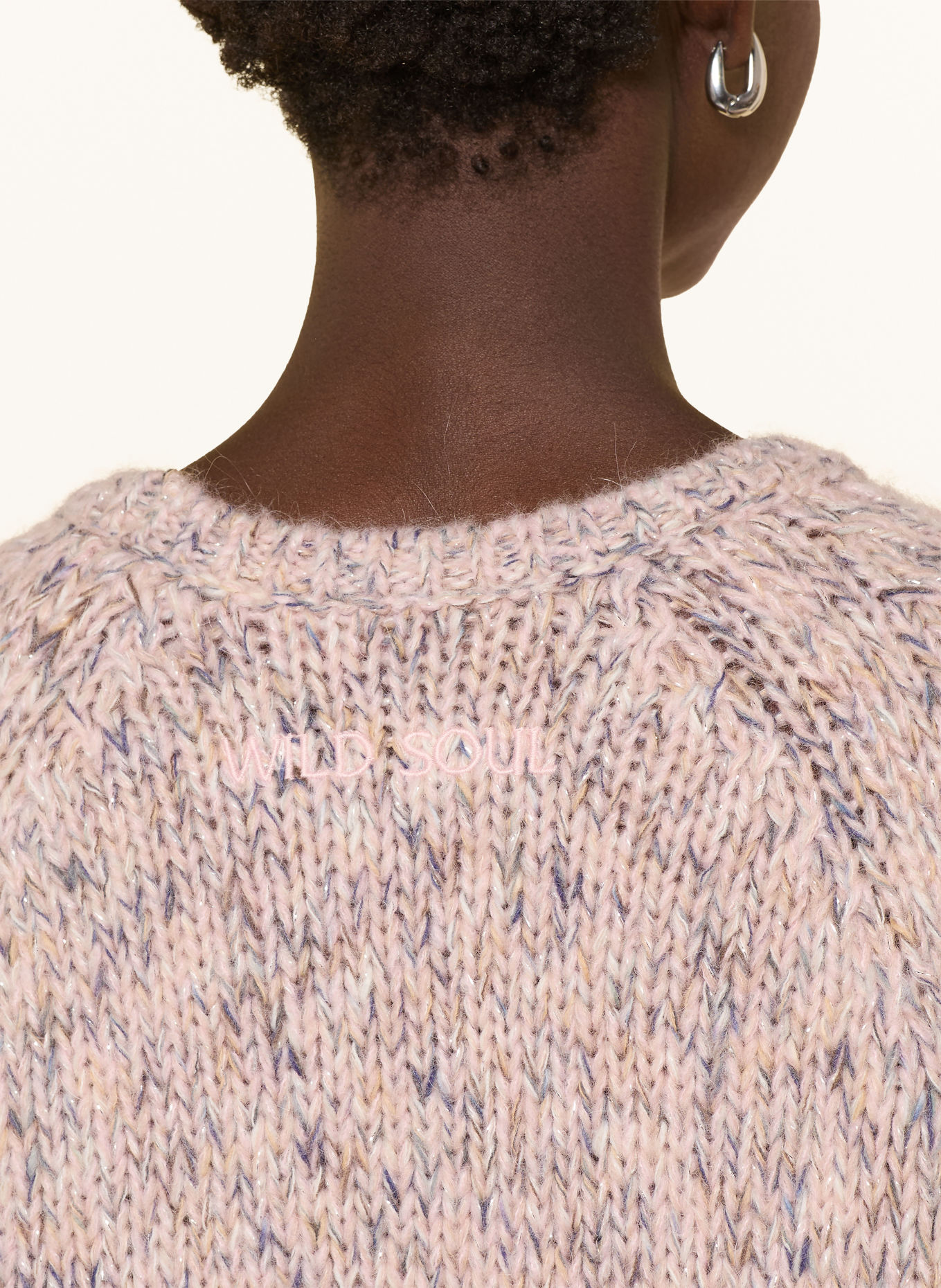 Smith & Soul Strickshirt mit Glitzergarn: ROSÉ / BEIGE / DUNKELBLAU