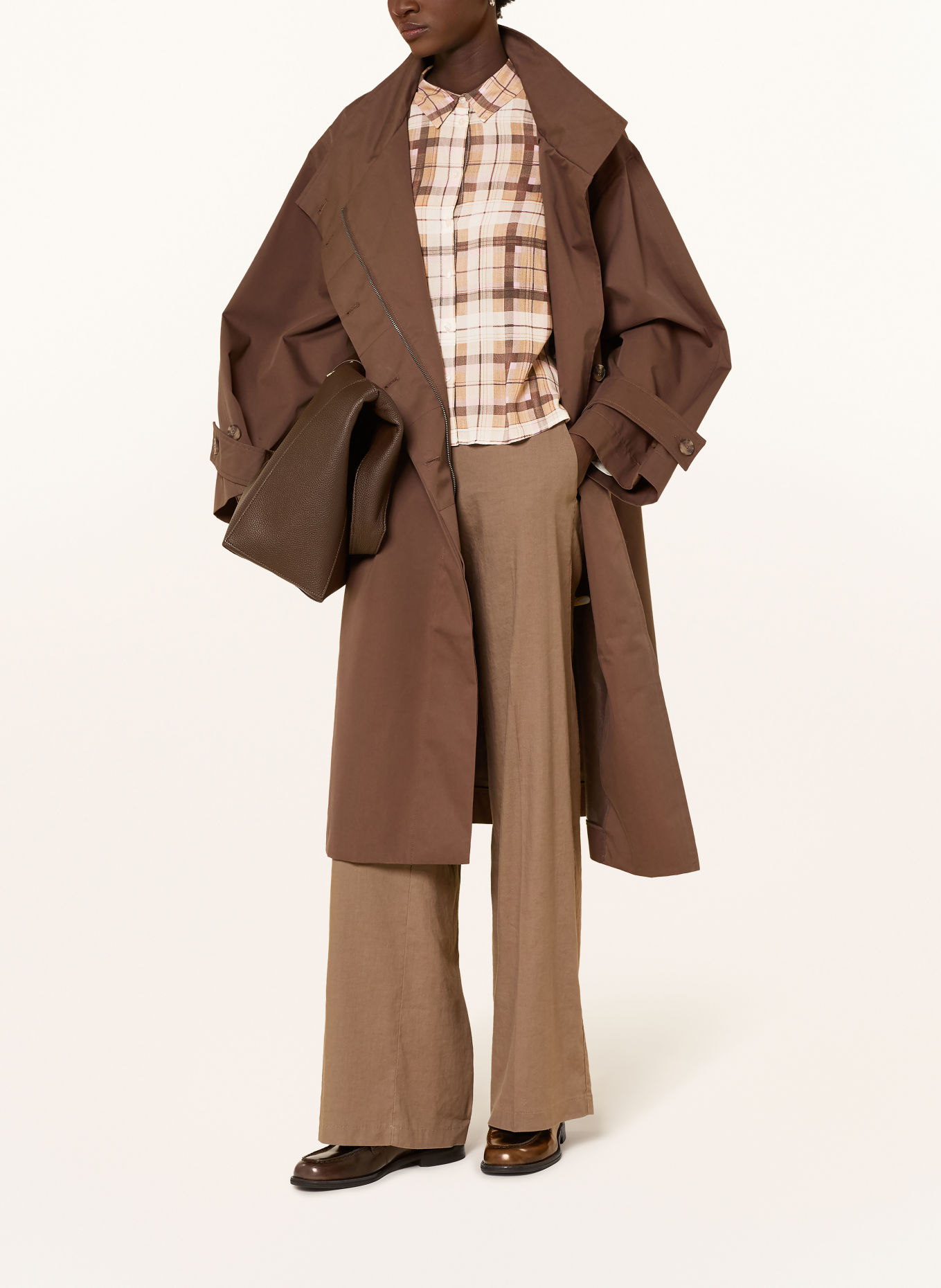 Smith & Soul Overhemdblouse: BRUIN / CRÈME / ROZE