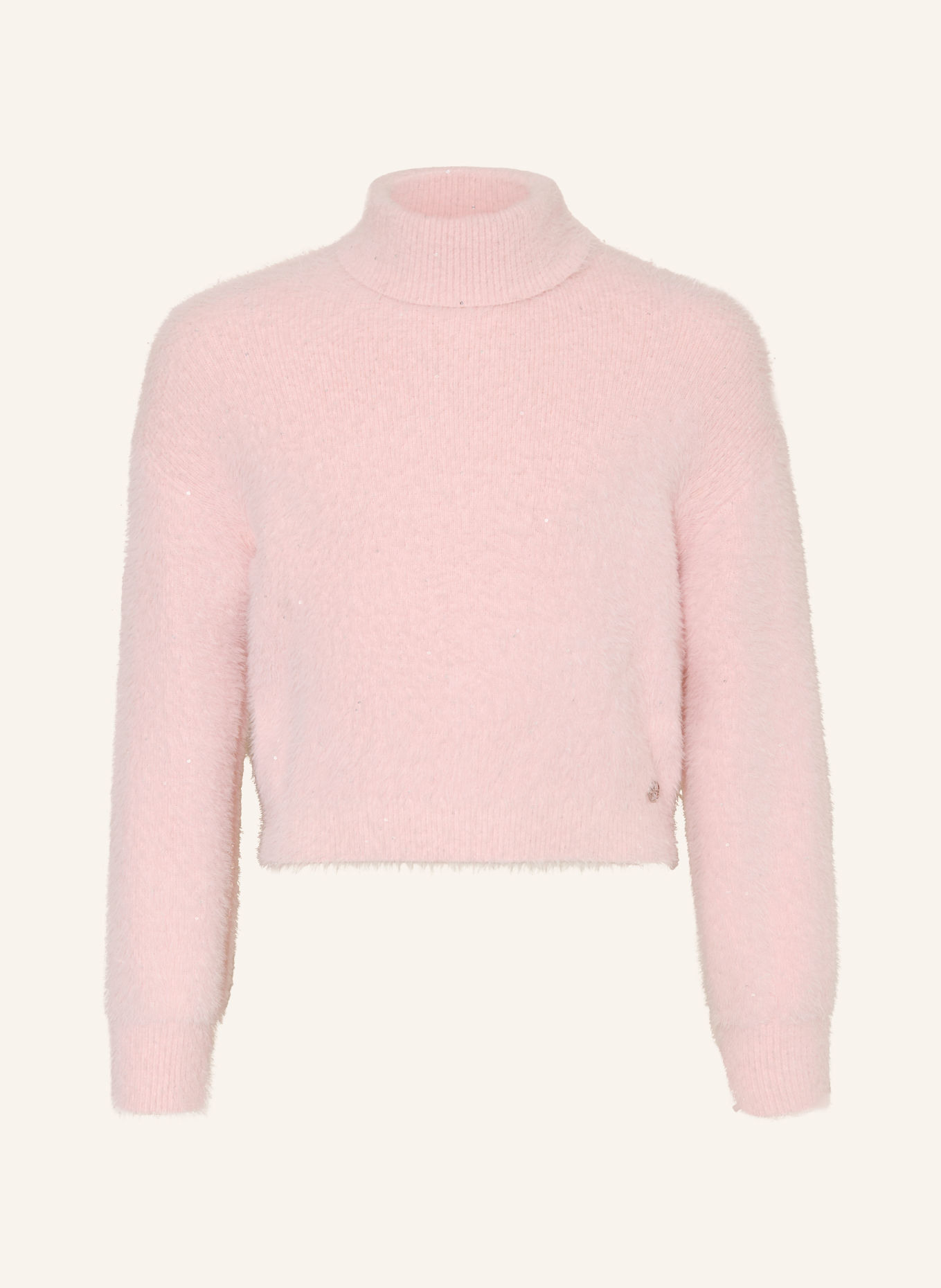 GUESS Turtleneck sweater with sequins: LIGHT PINK