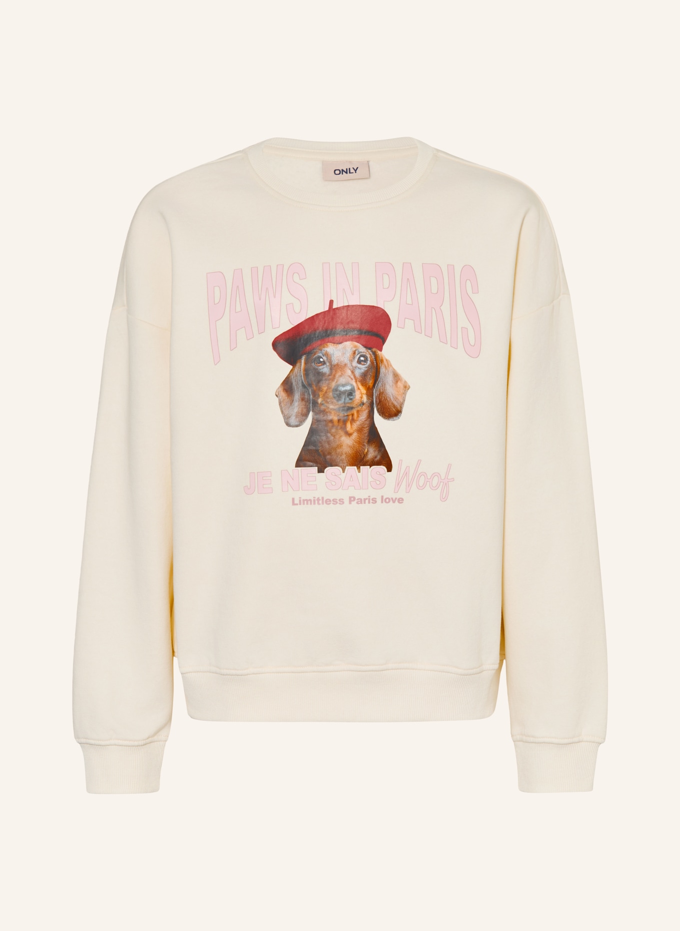 ONLY Sweatshirt: CRÈME / BRUIN / ROZE