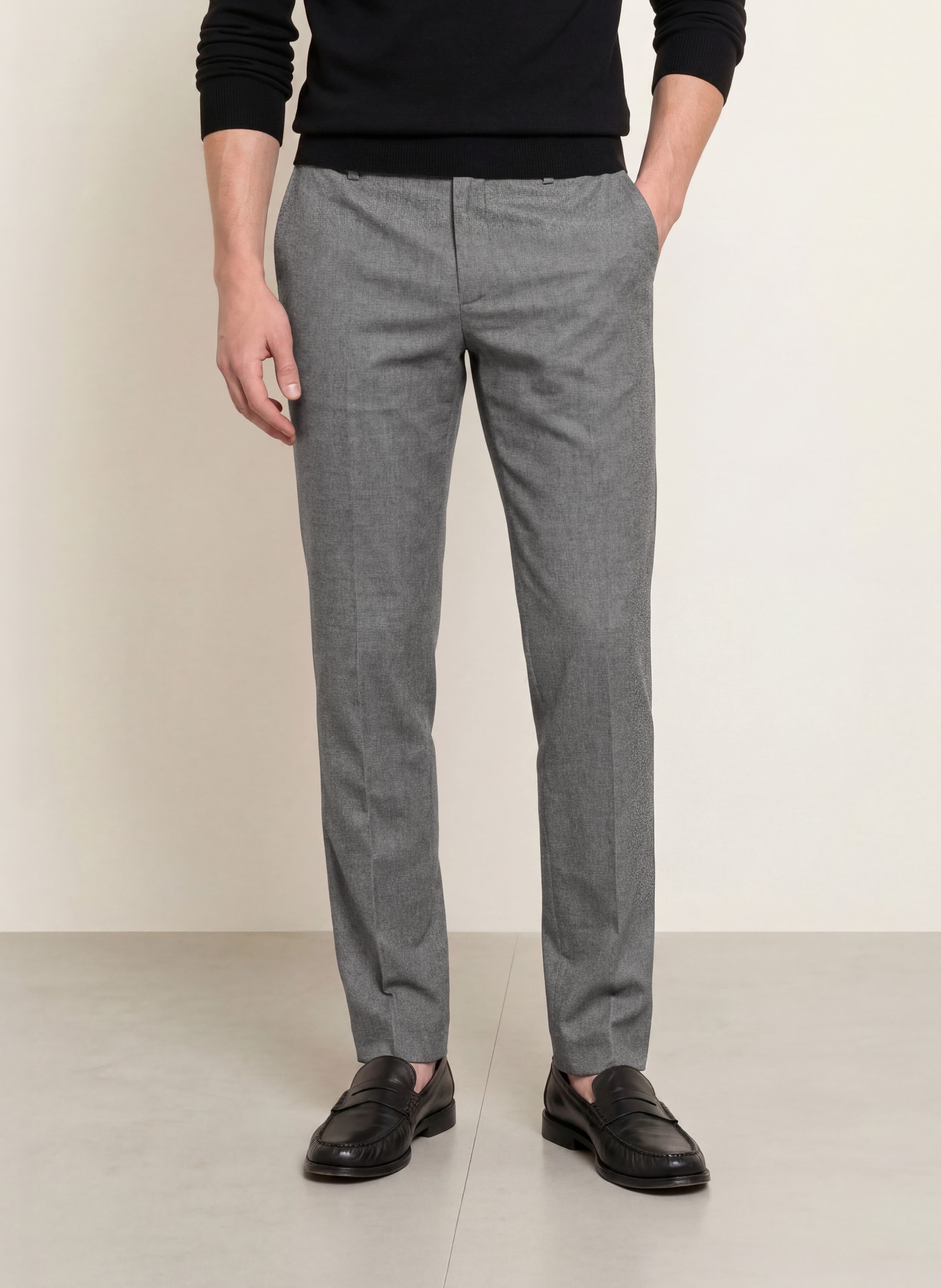ALBERTO ROB Slim Fit Chinos: DARK GRAY / LIGHT GRAY