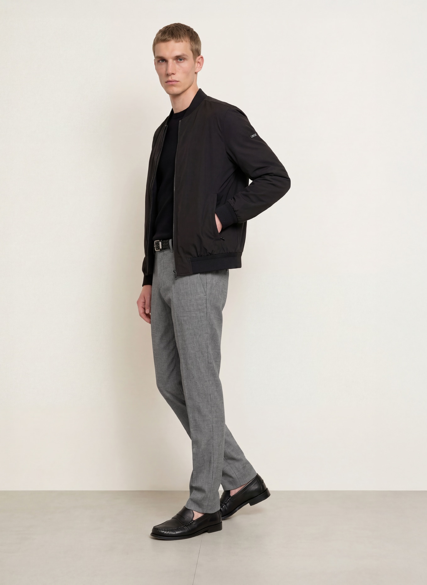 ALBERTO ROB Slim Fit Chinos: DARK GRAY / LIGHT GRAY