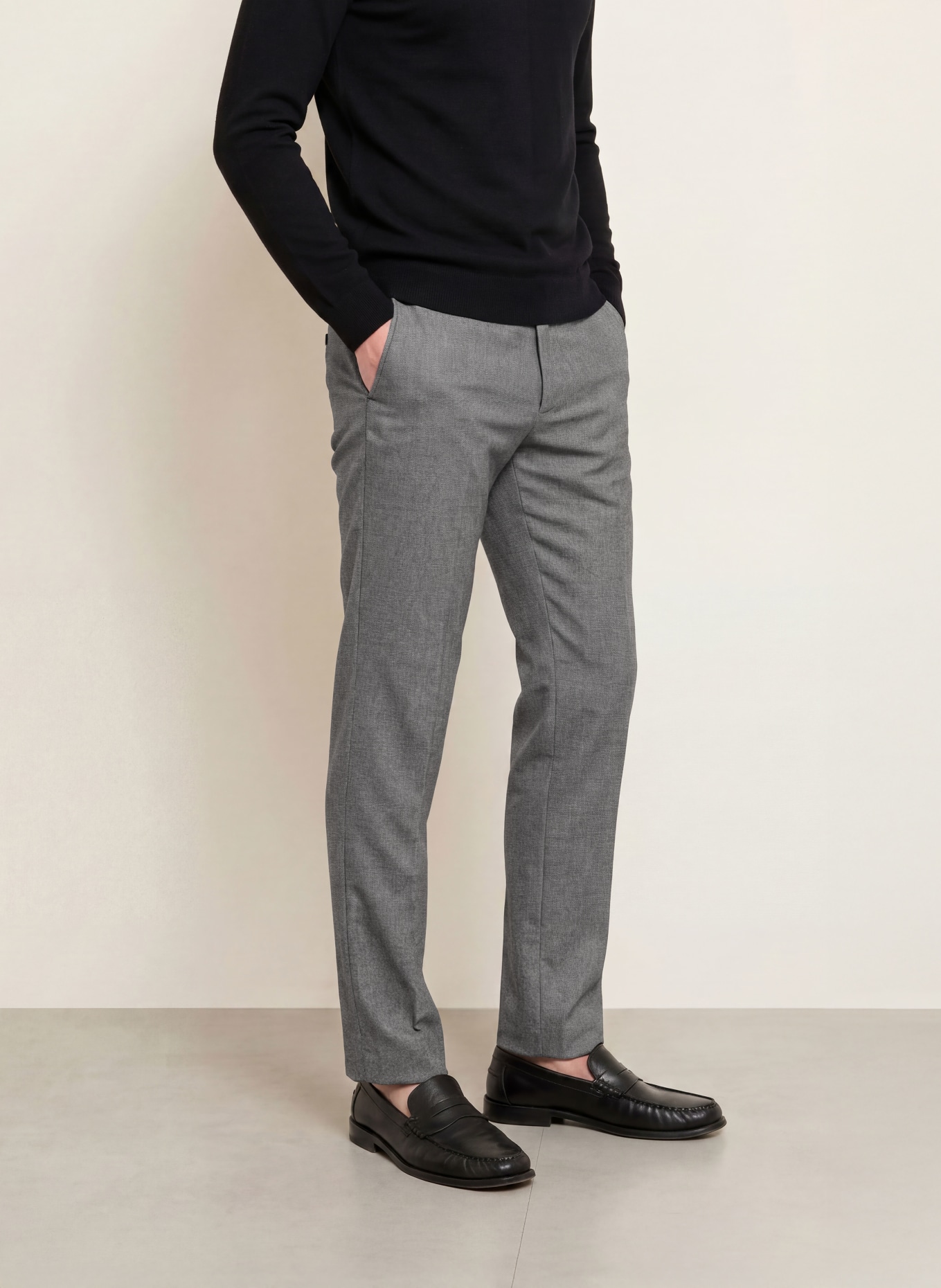 ALBERTO ROB Slim Fit Chinos: DARK GRAY / LIGHT GRAY
