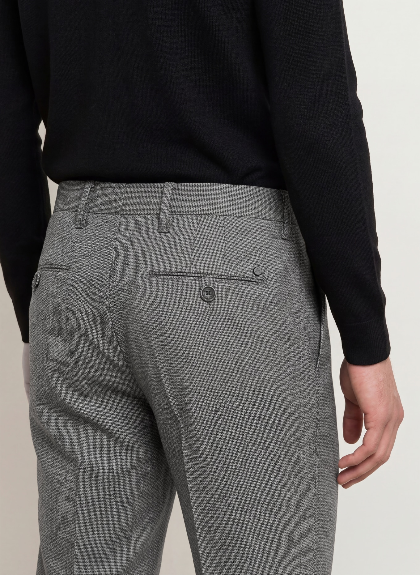 ALBERTO ROB Slim Fit Chinos: DARK GRAY / LIGHT GRAY