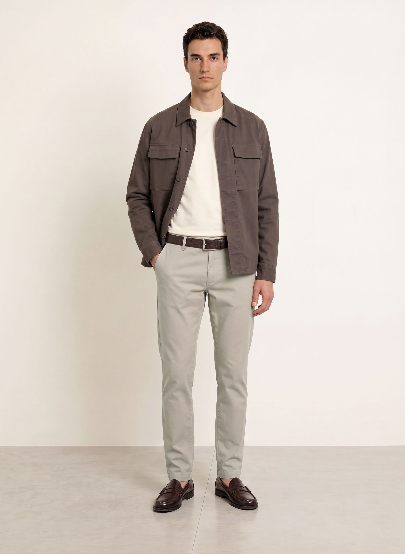 ALBERTO Chino LOU coupe régulière: BEIGE