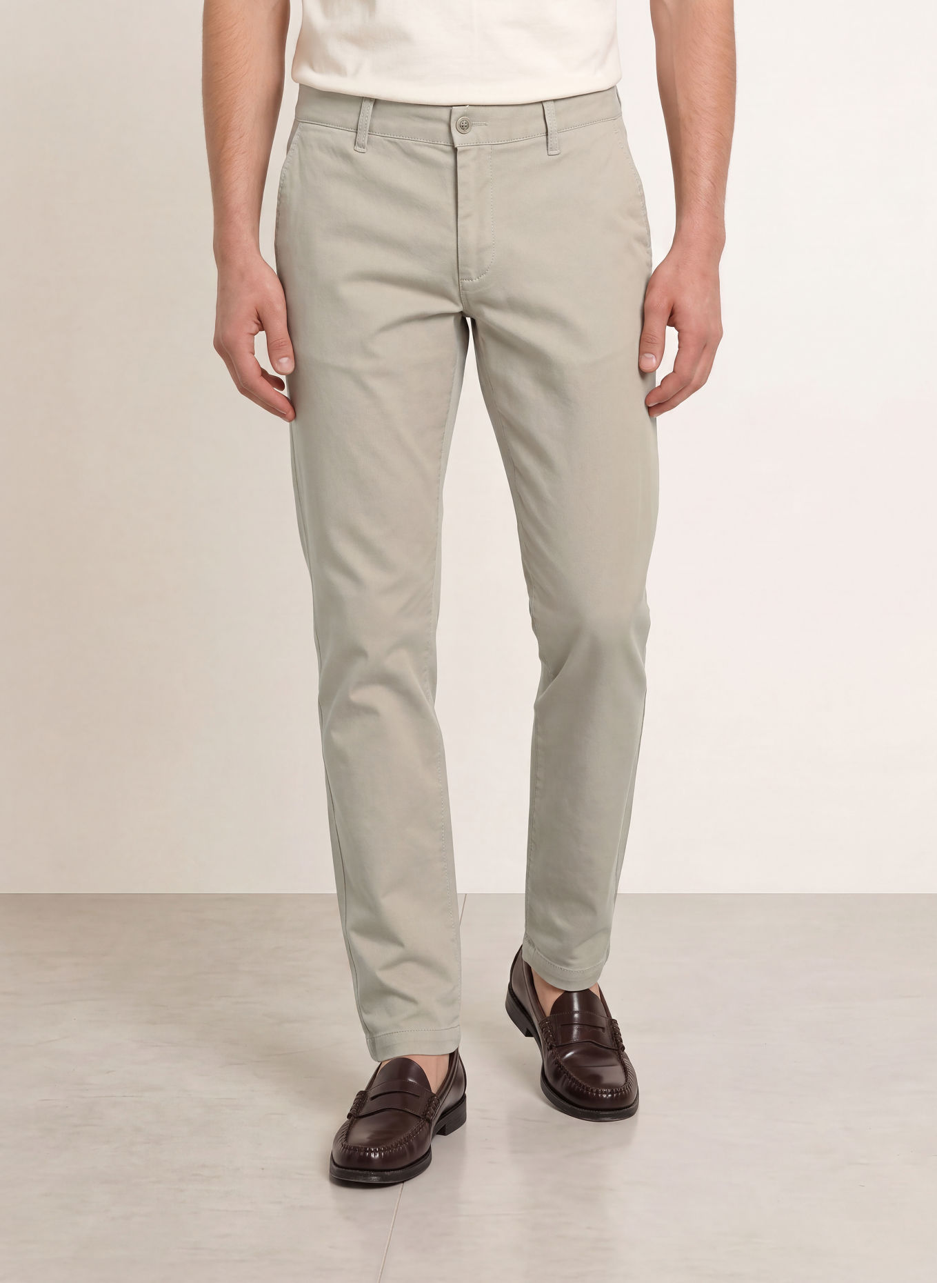 ALBERTO Chino LOU coupe régulière: BEIGE