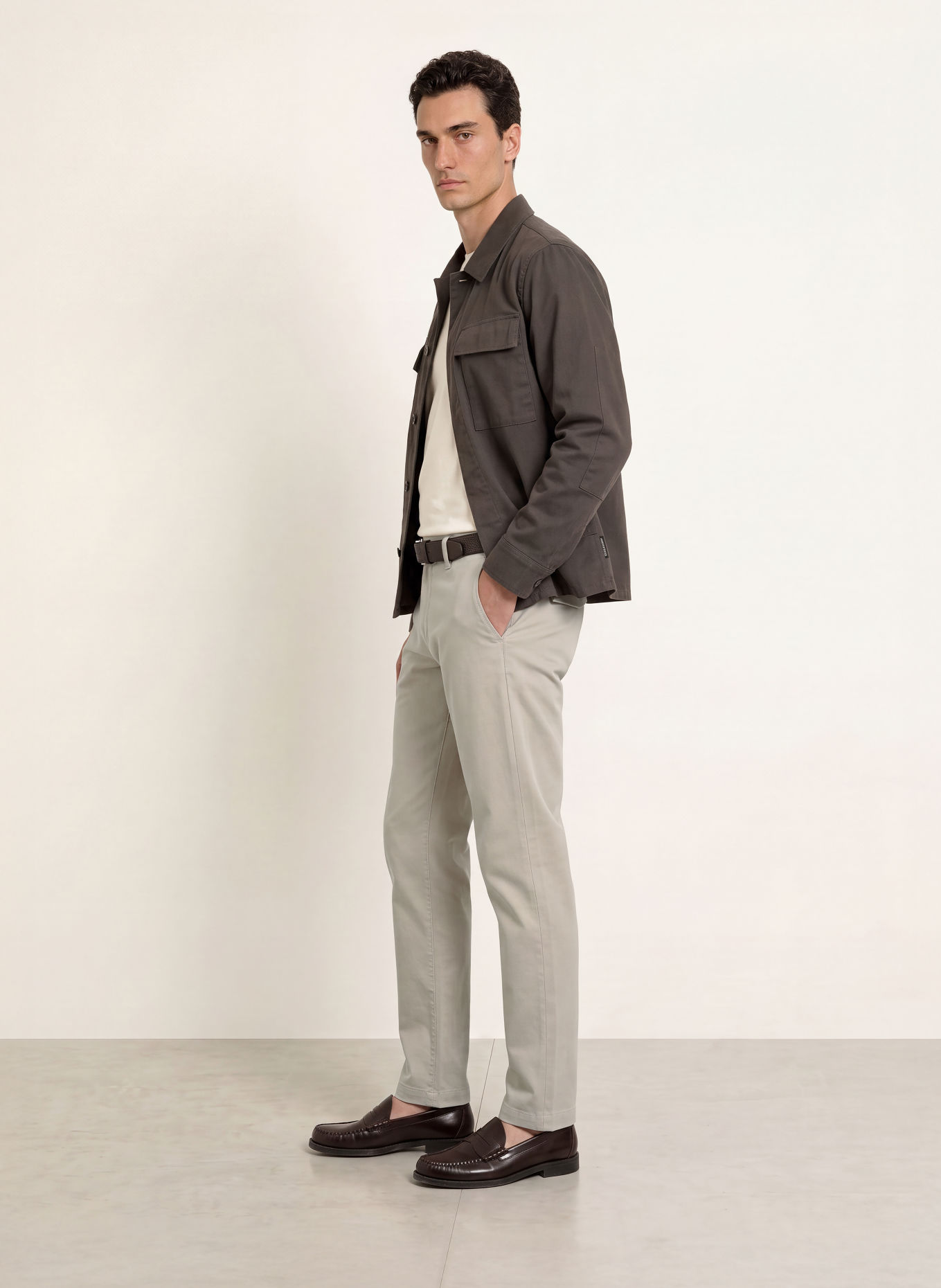 ALBERTO Chino LOU coupe régulière: BEIGE