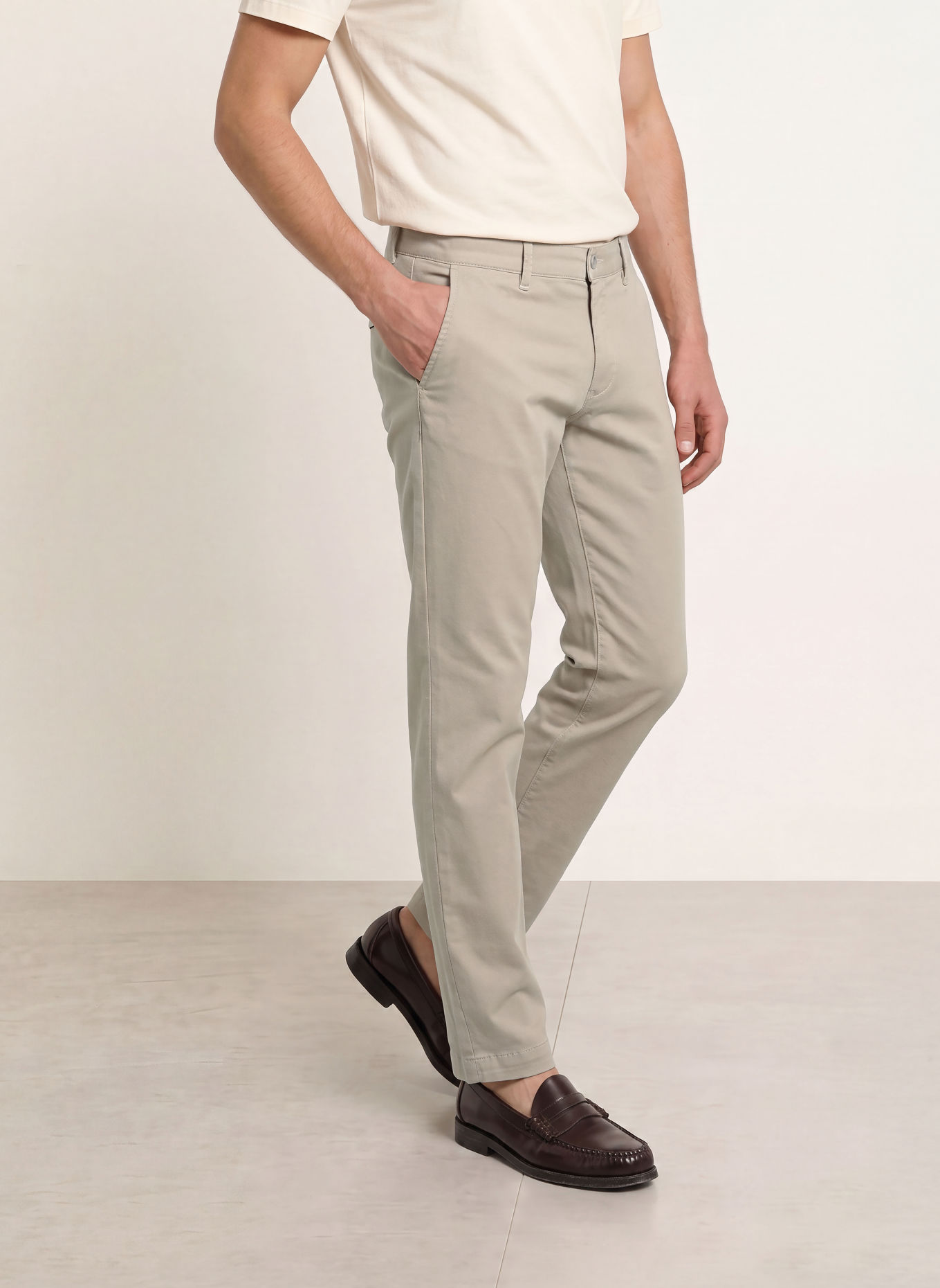 ALBERTO Chino LOU coupe régulière: BEIGE