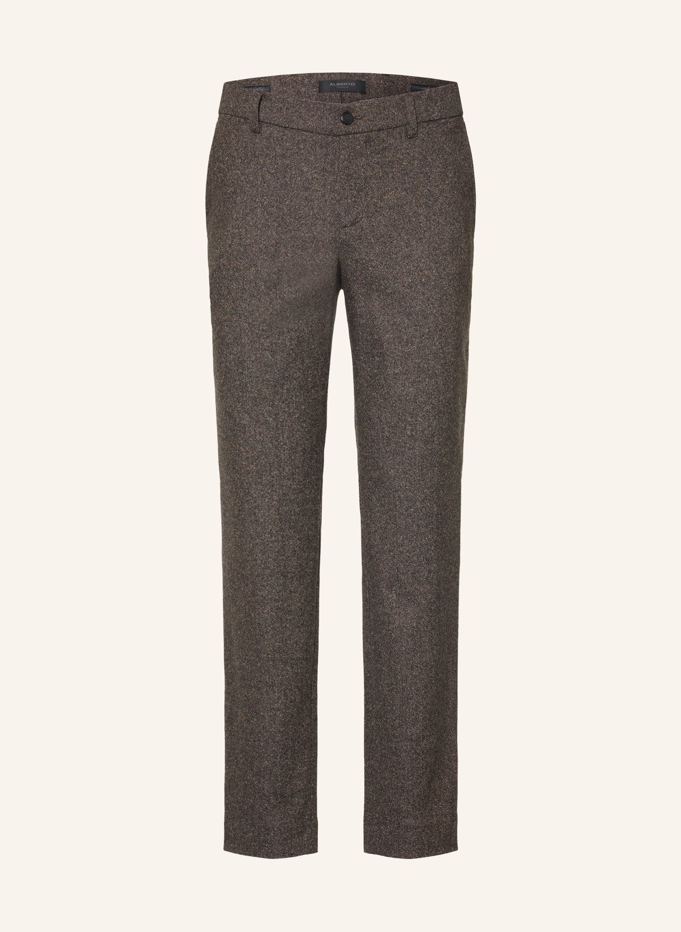 ALBERTO Flanellhose LOU Regular Fit: DUNKELBRAUN / BRAUN / ECRU
