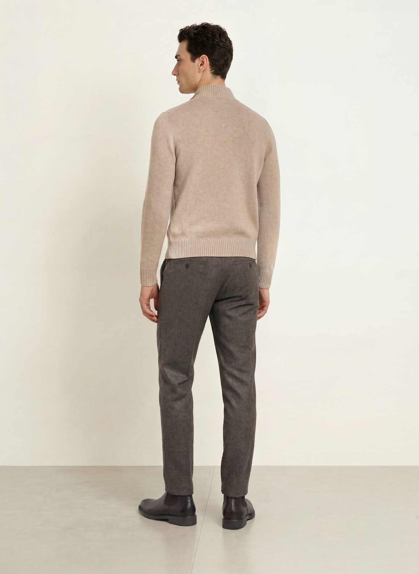 ALBERTO Flanellhose LOU Regular Fit: DUNKELBRAUN / BRAUN / ECRU