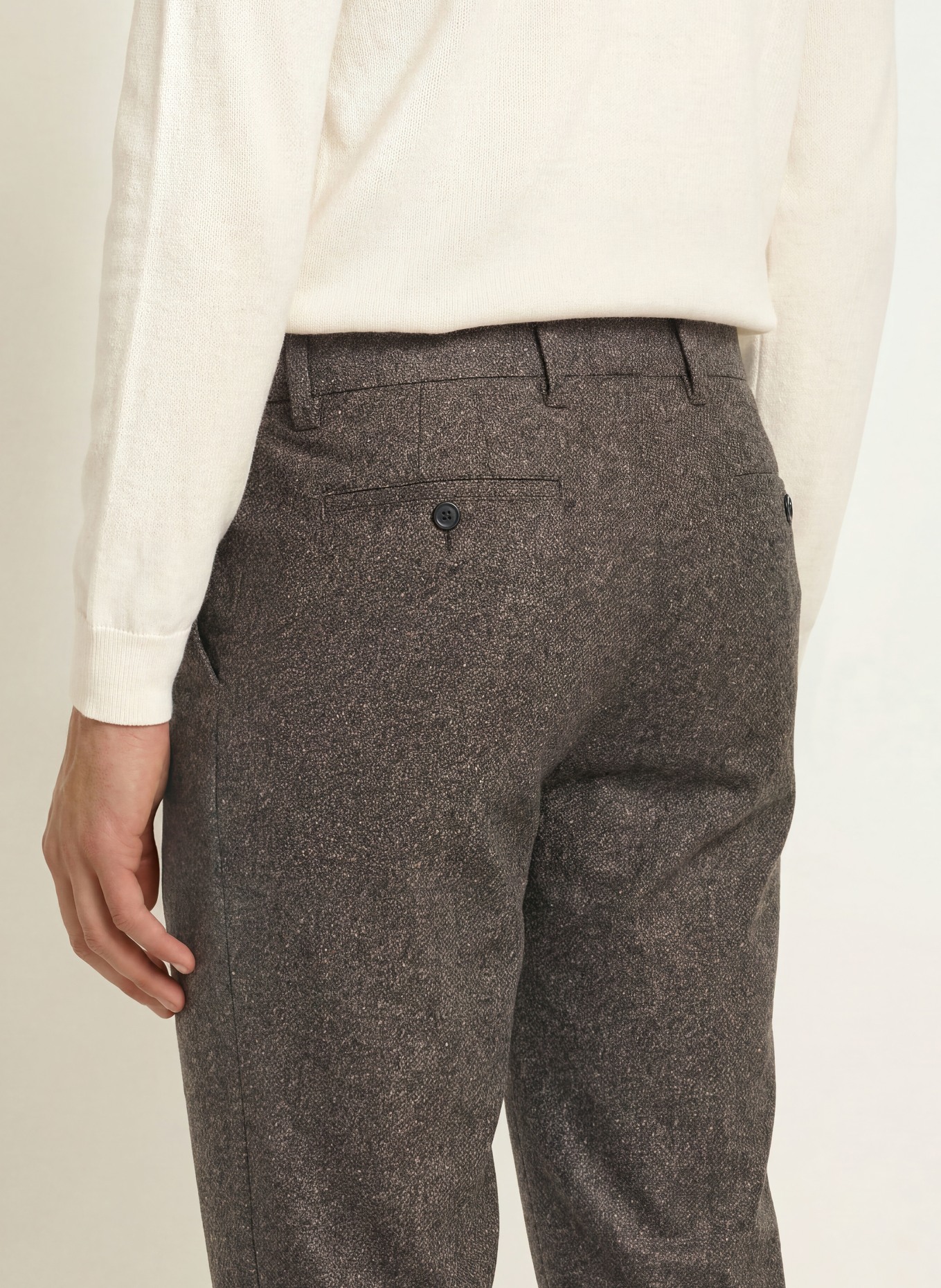 ALBERTO Flanellhose LOU Regular Fit: DUNKELBRAUN / BRAUN / ECRU