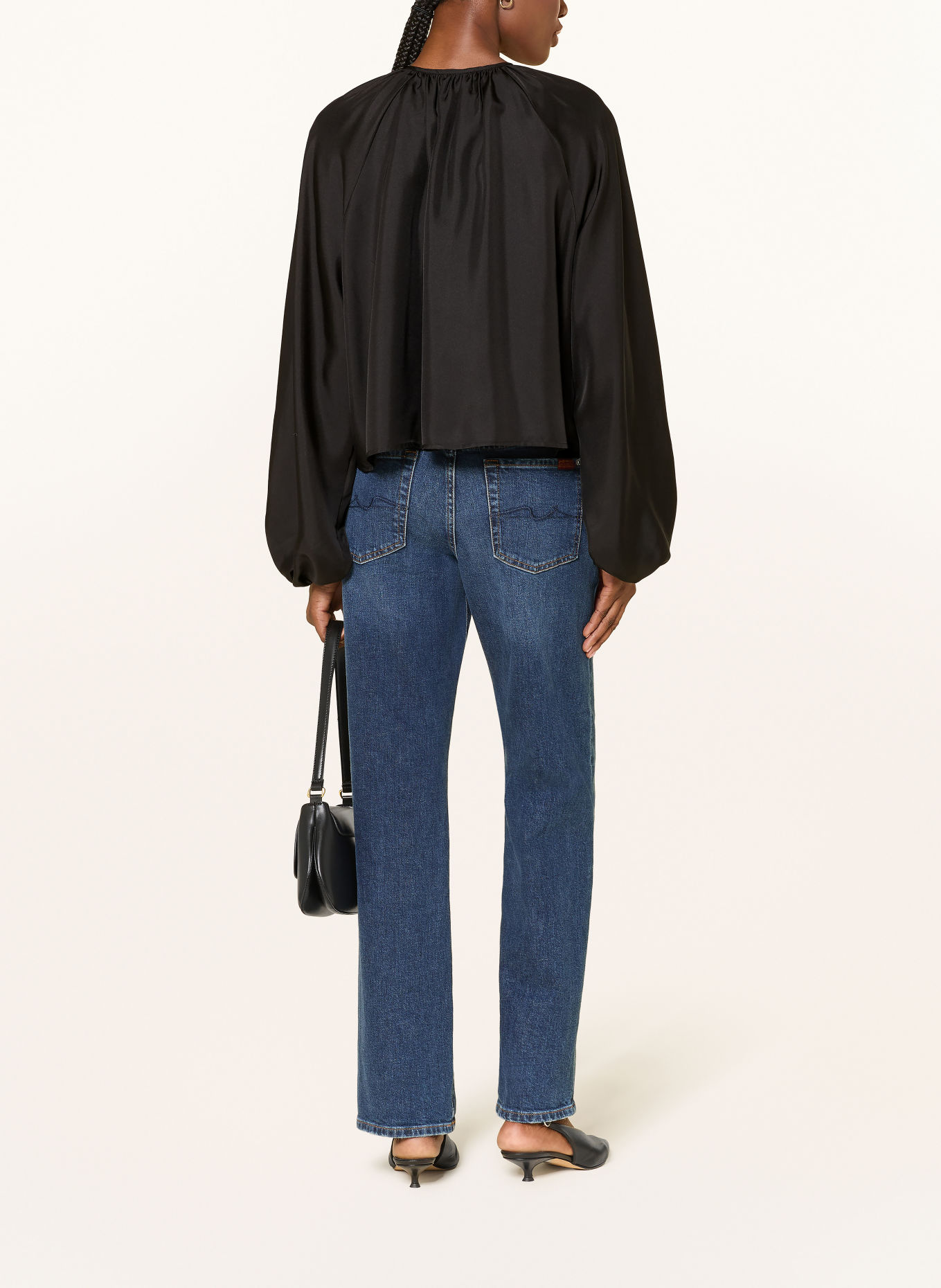lilienfels Blouse en satin de soie: NOIR