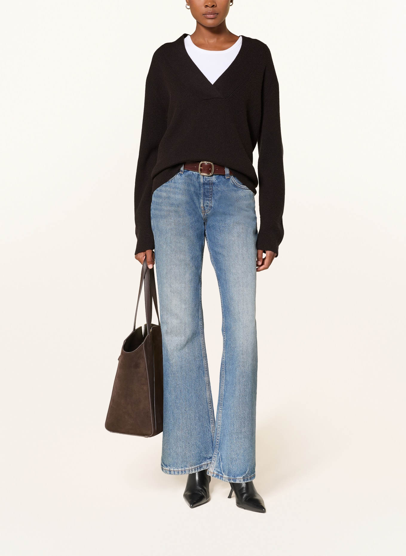 (THE MERCER) N.Y. Cashmere-Pullover: DUNKELBRAUN