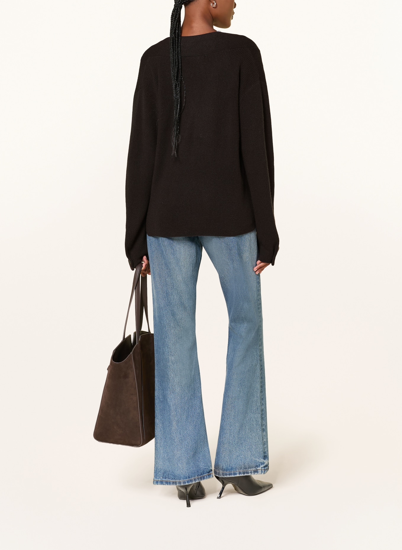 (THE MERCER) N.Y. Cashmere-Pullover: DUNKELBRAUN
