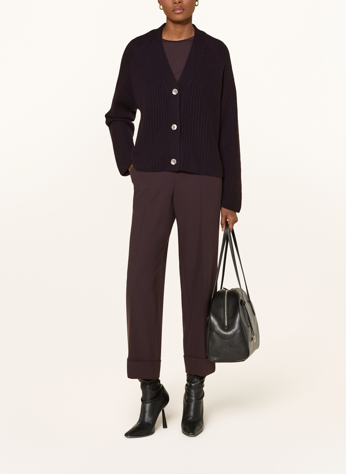 (THE MERCER) N.Y. Cashmere Cardigan: DARK PURPLE