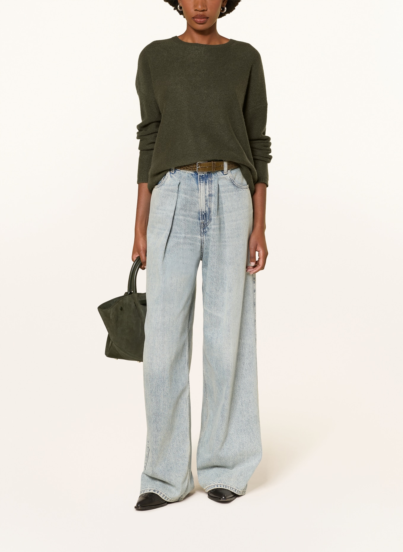 (THE MERCER) N.Y. Cashmere-Pullover: DUNKELGRÜN
