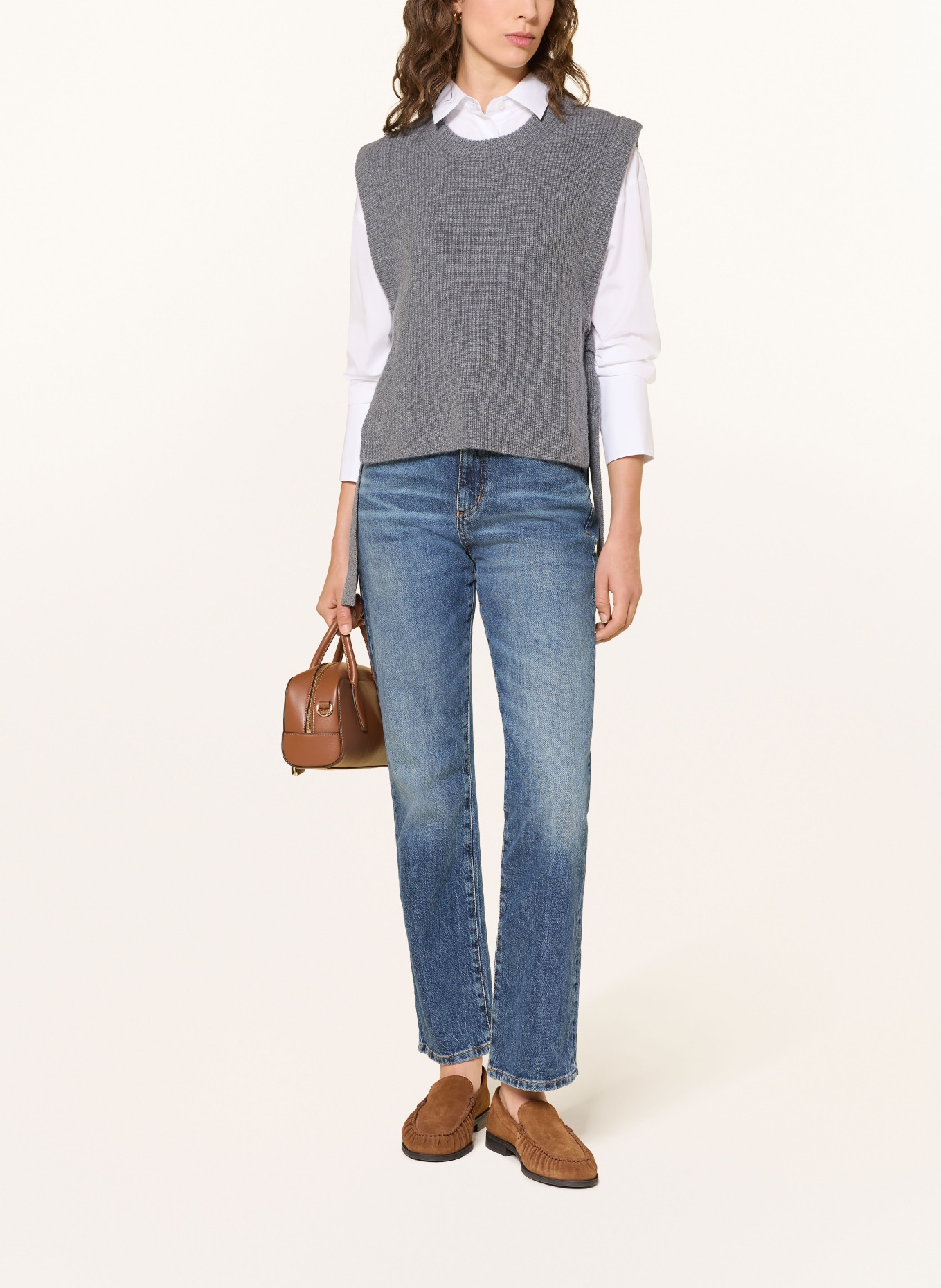 (THE MERCER) N.Y. Cashmere-Pullunder: DUNKELGRAU