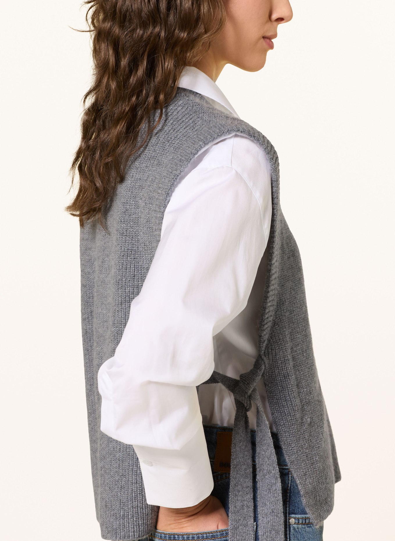 (THE MERCER) N.Y. Cashmere-Pullunder: DUNKELGRAU