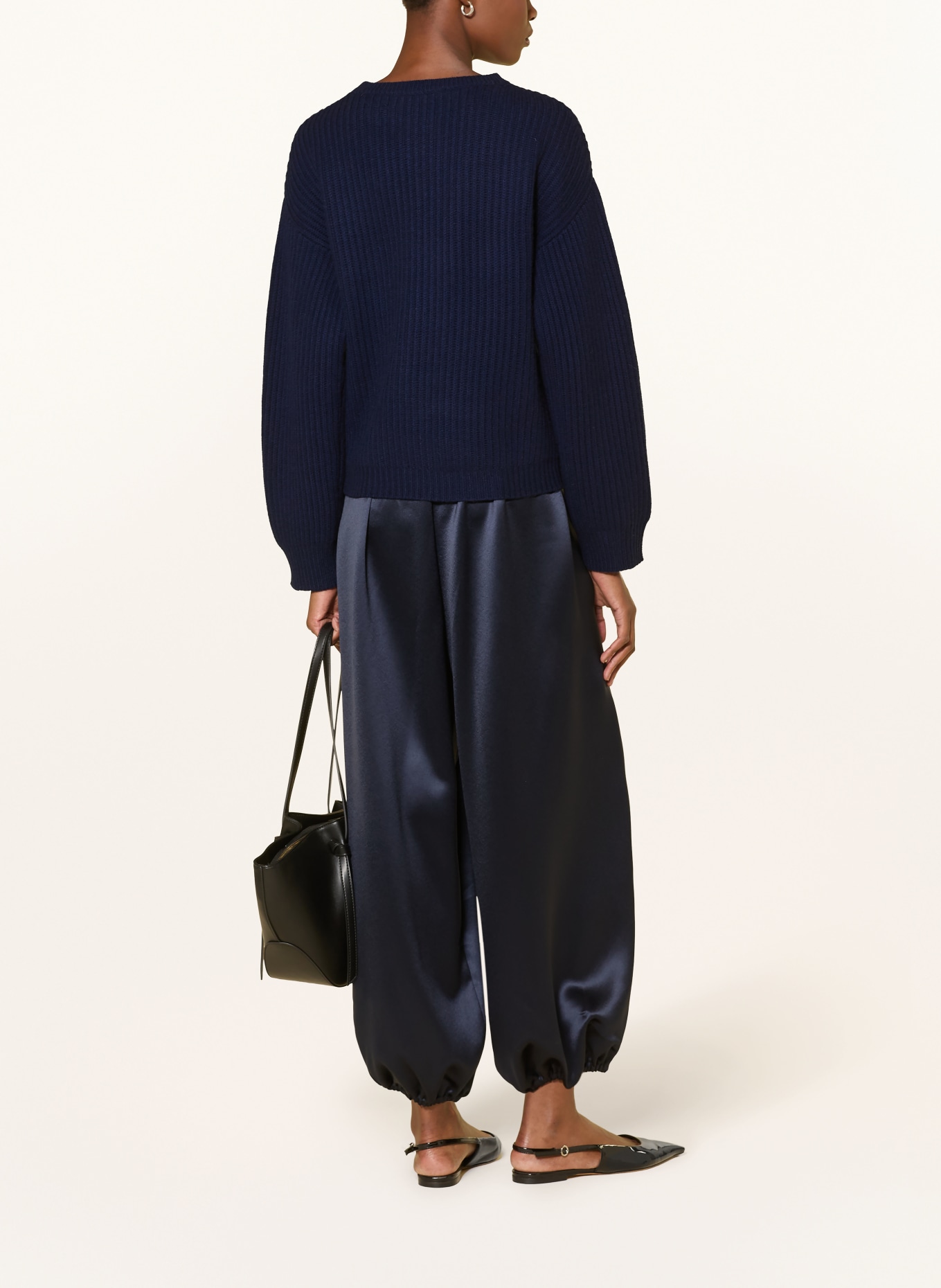 (THE MERCER) N.Y. Sweater made of merino wool and cashmere: DARK BLUE