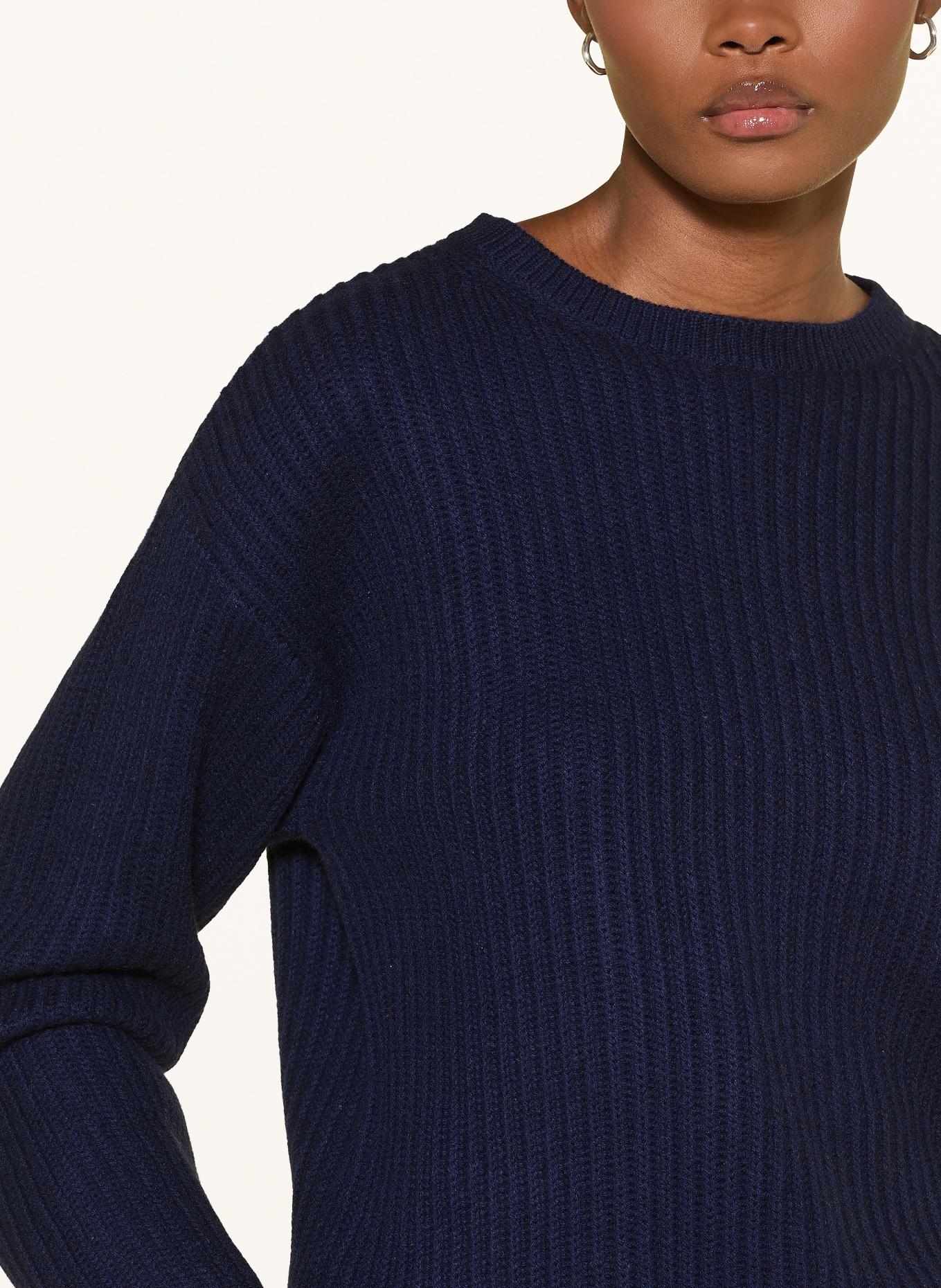 (THE MERCER) N.Y. Sweater made of merino wool and cashmere: DARK BLUE