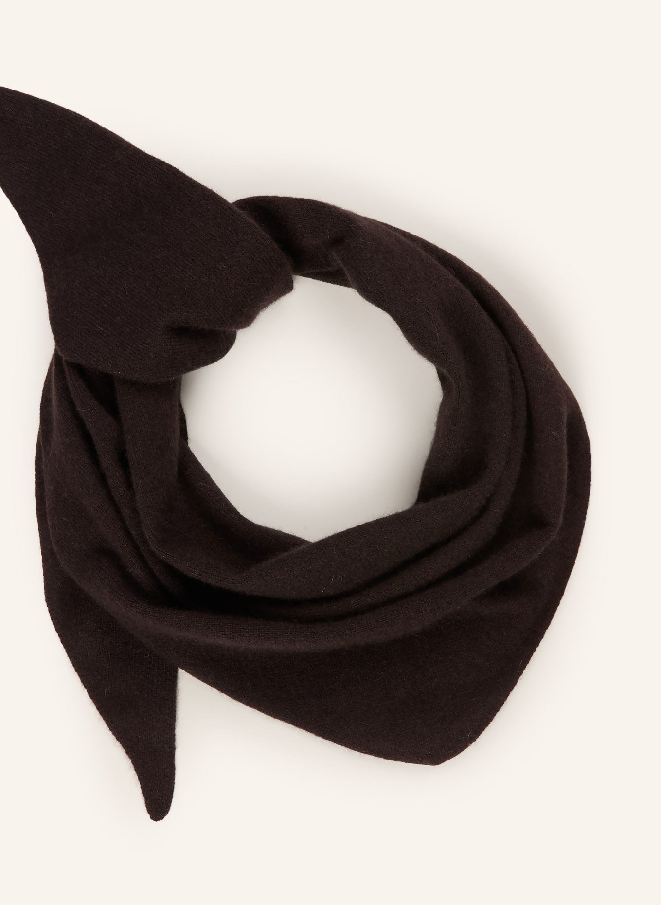 (THE MERCER) N.Y. Triangular cashmere scarf: DARK BROWN