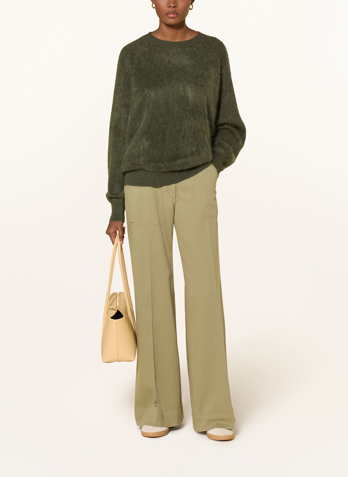 (THE MERCER) N.Y. Oversized cashmere sweater: KHAKI
