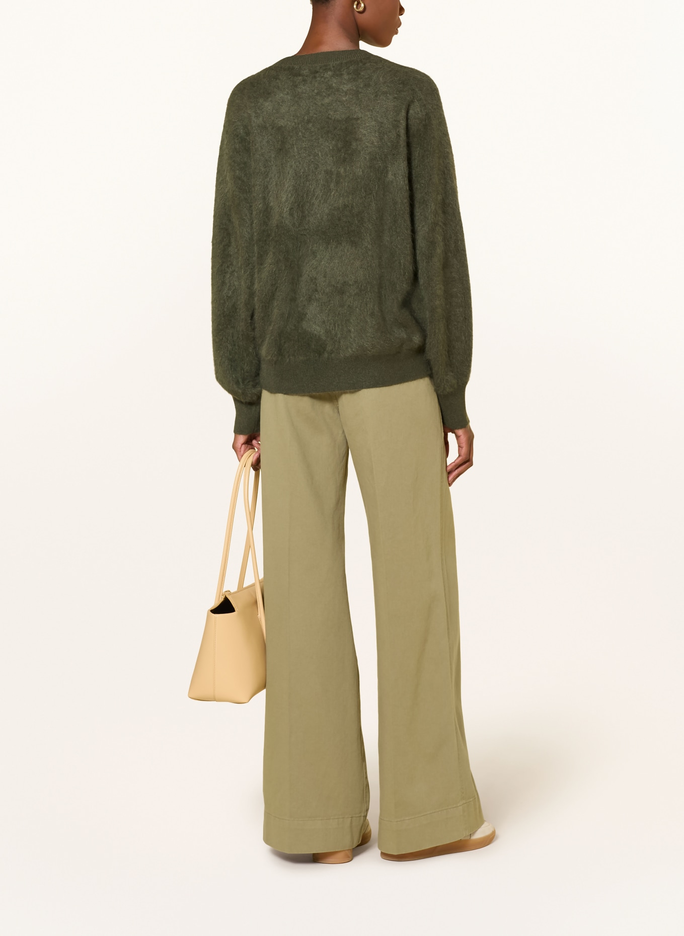 (THE MERCER) N.Y. Oversized cashmere sweater: KHAKI