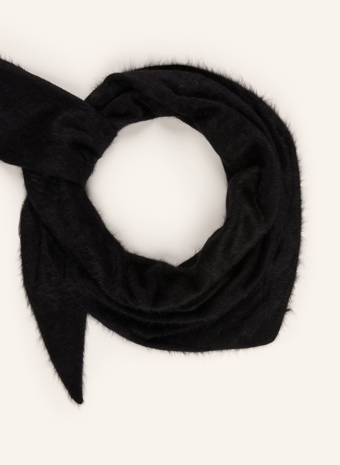 (THE MERCER) N.Y. Cashmere triangle scarf: BLACK