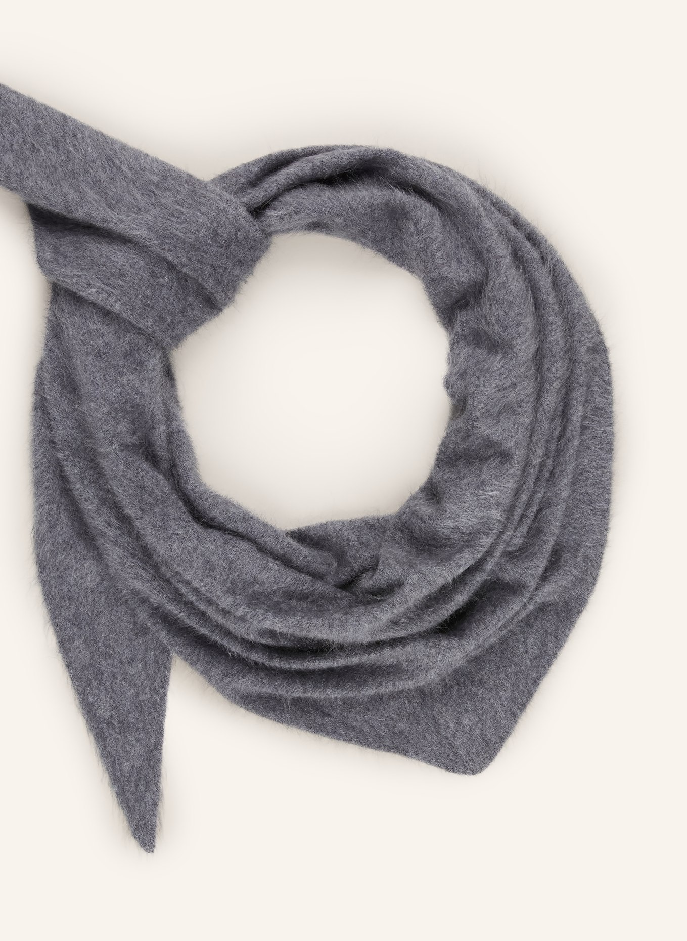 (THE MERCER) N.Y. Cashmere triangle scarf: LIGHT GRAY
