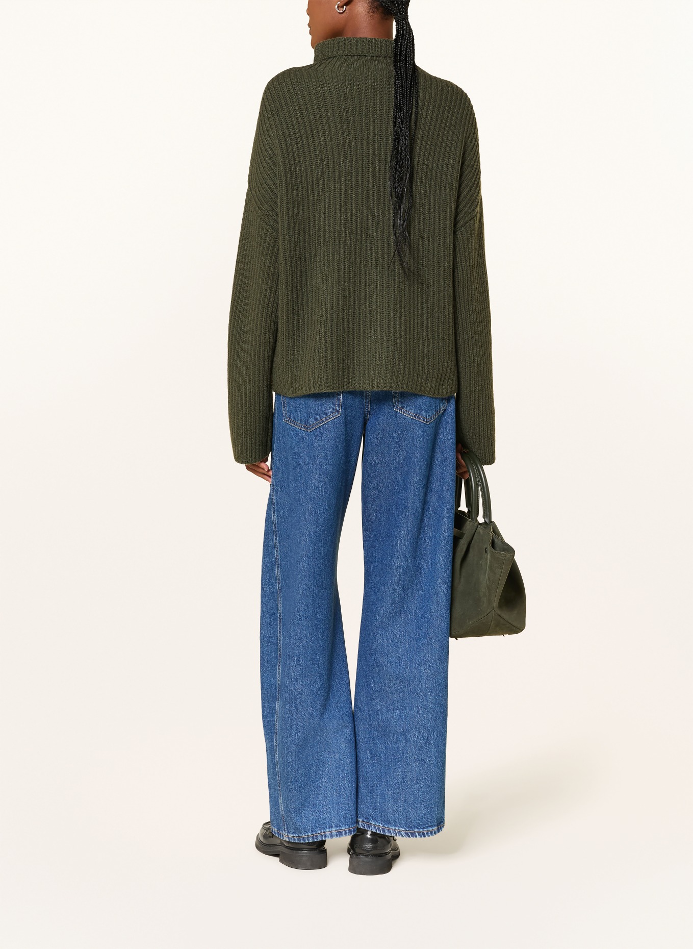 (THE MERCER) N.Y. Cashmere-Pullover: DUNKELGRÜN