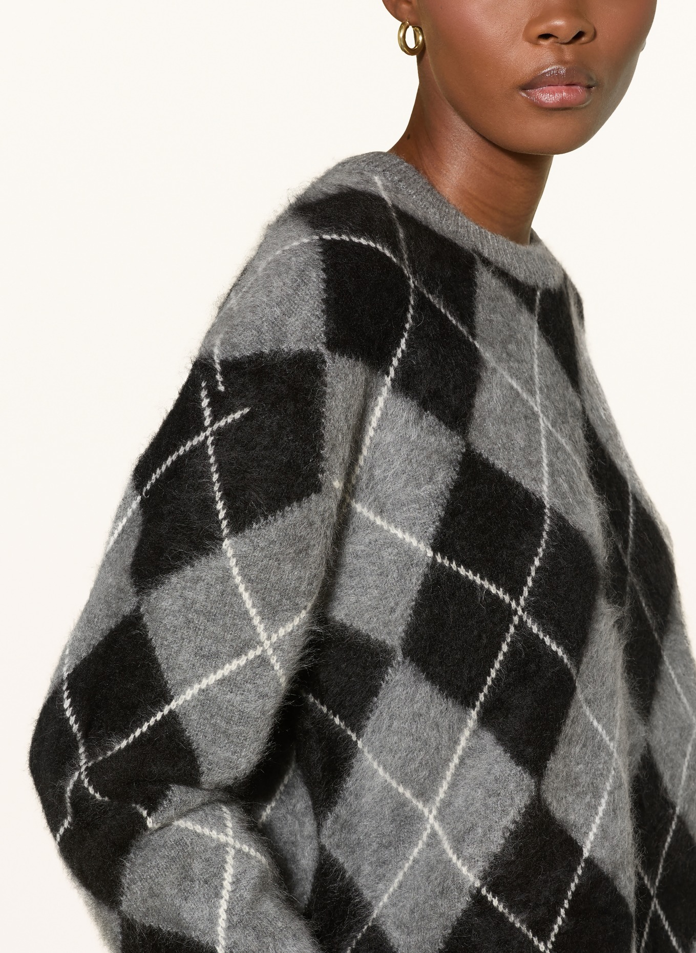 (THE MERCER) N.Y. Cashmere Sweater: GRAY / BLACK
